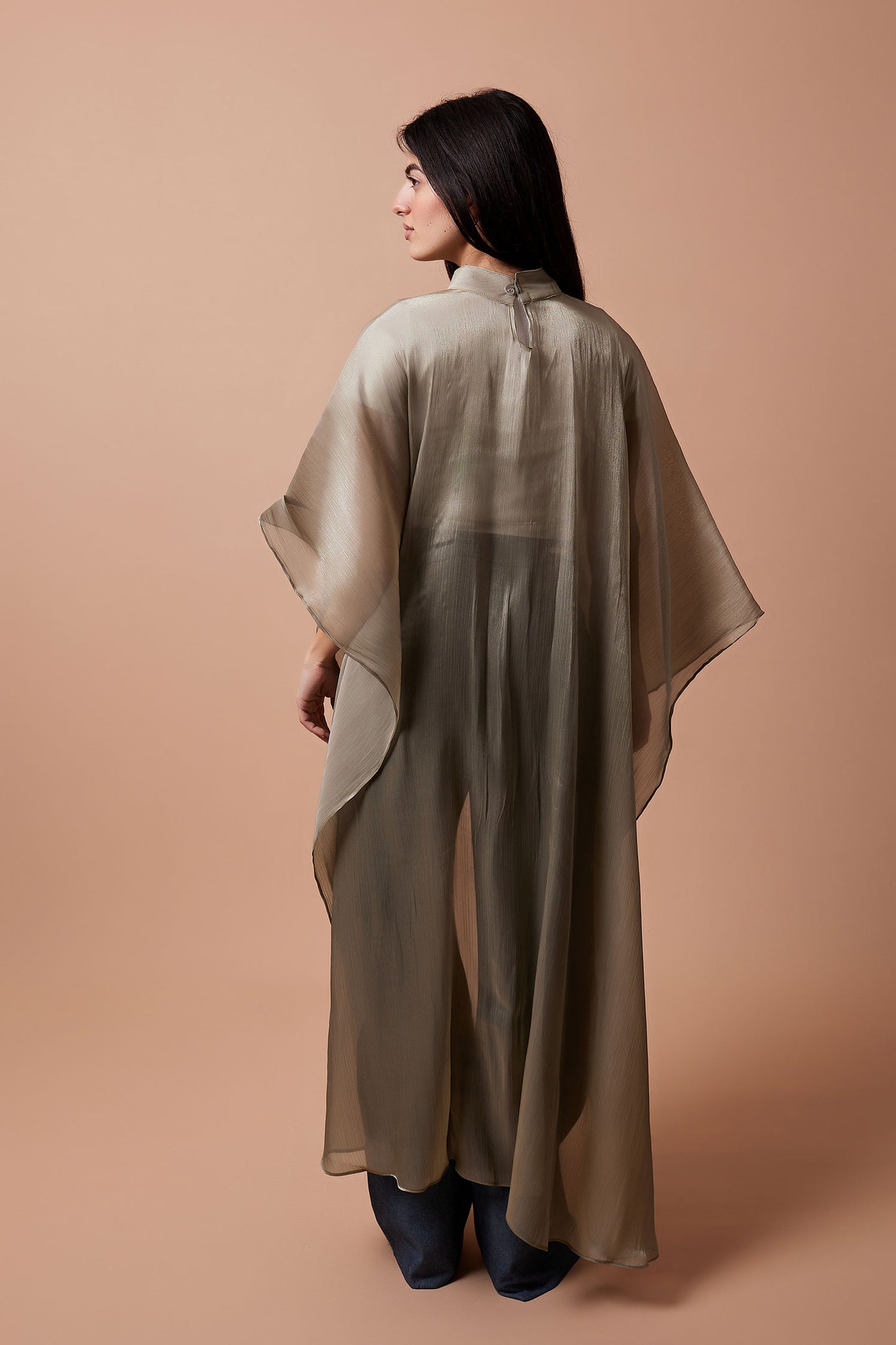 Organza Crinkled Blouse - Olive