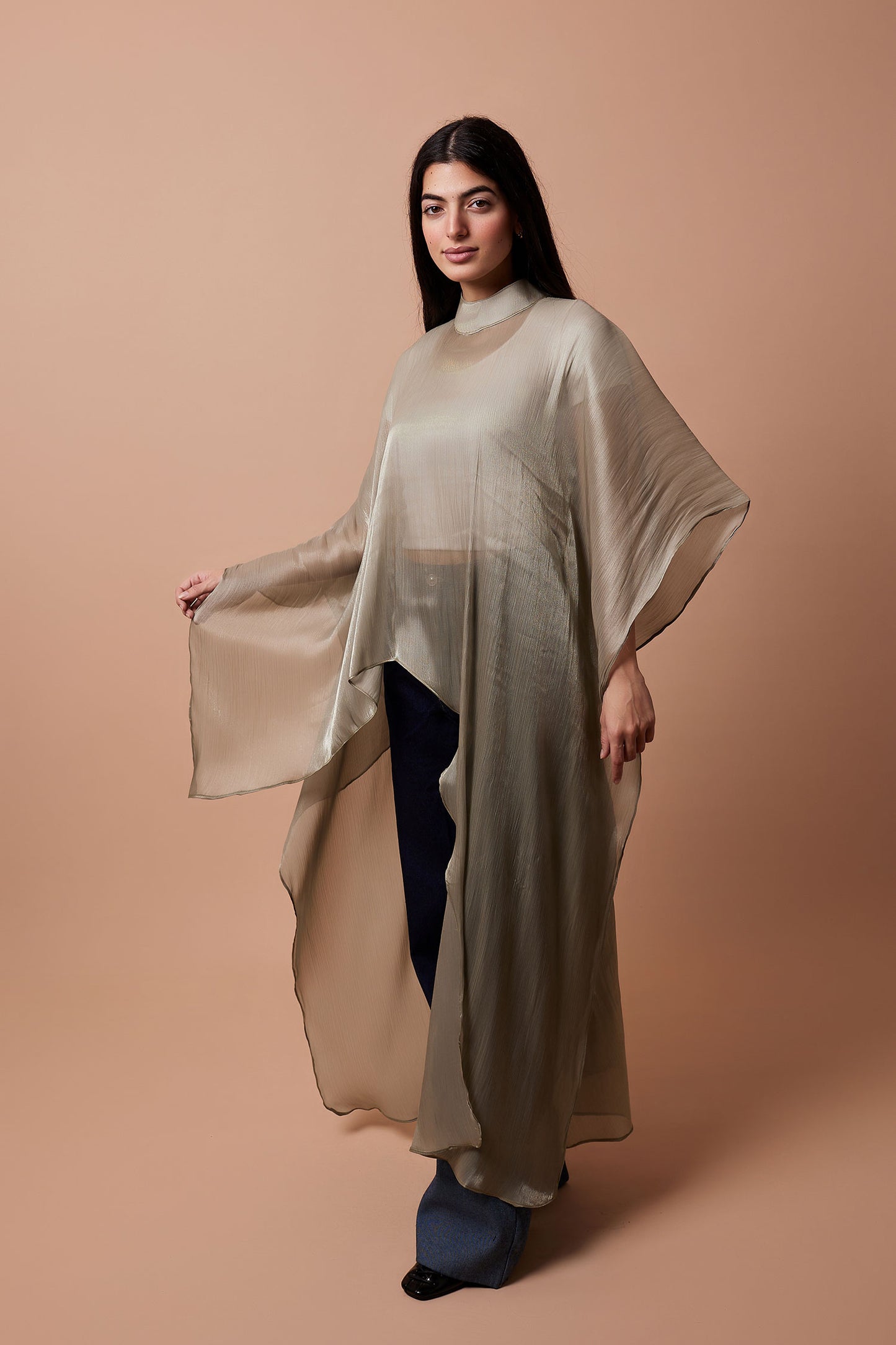 Organza Crinkled Blouse - Olive