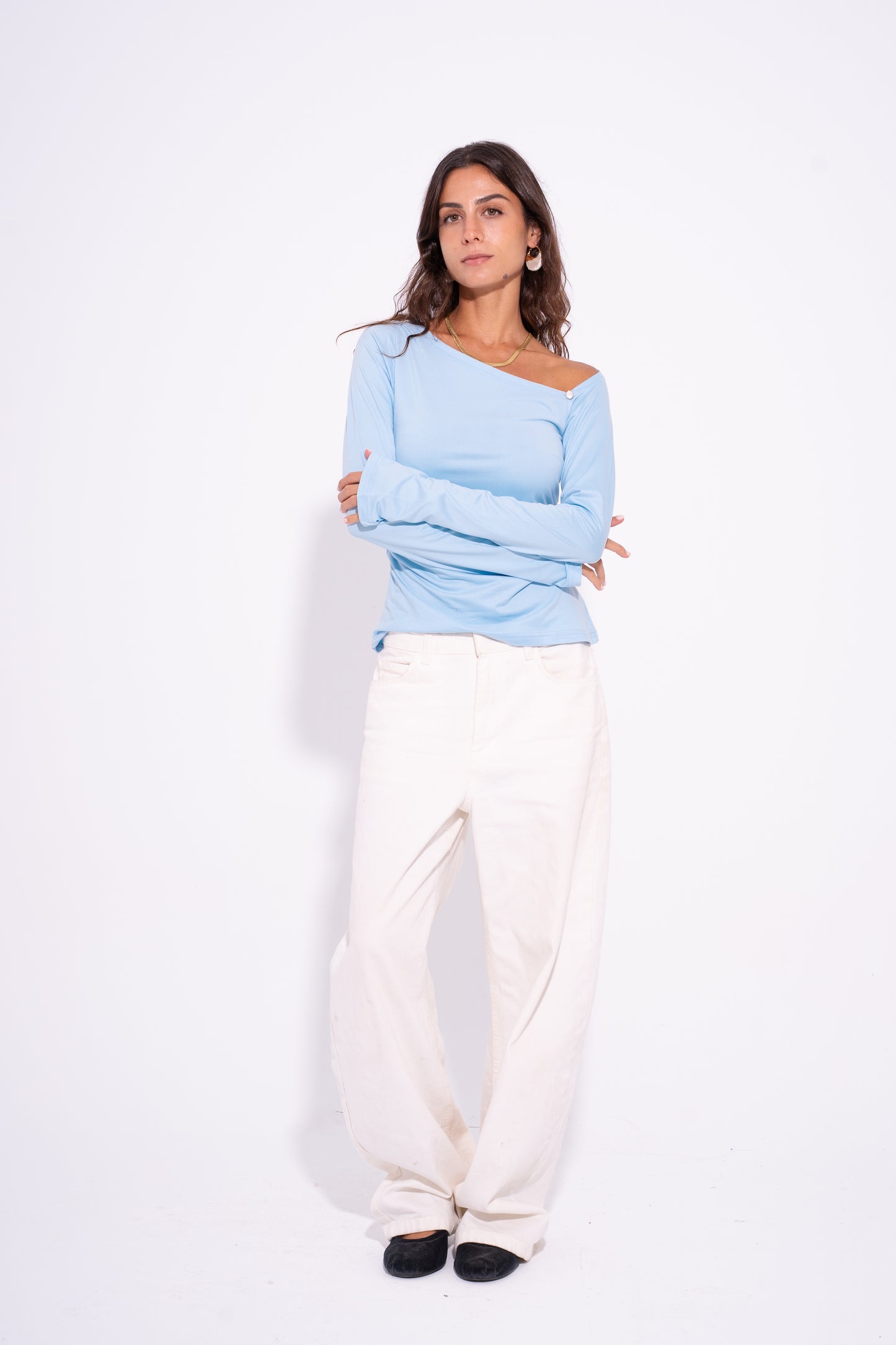Luna Twist Top - Baby Blue