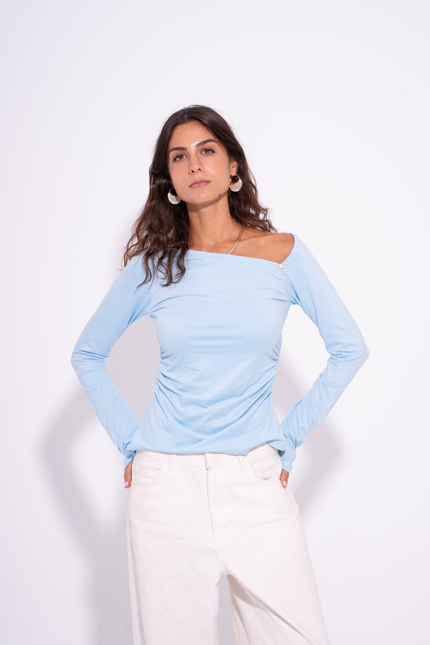 Luna Twist Top - Baby Blue