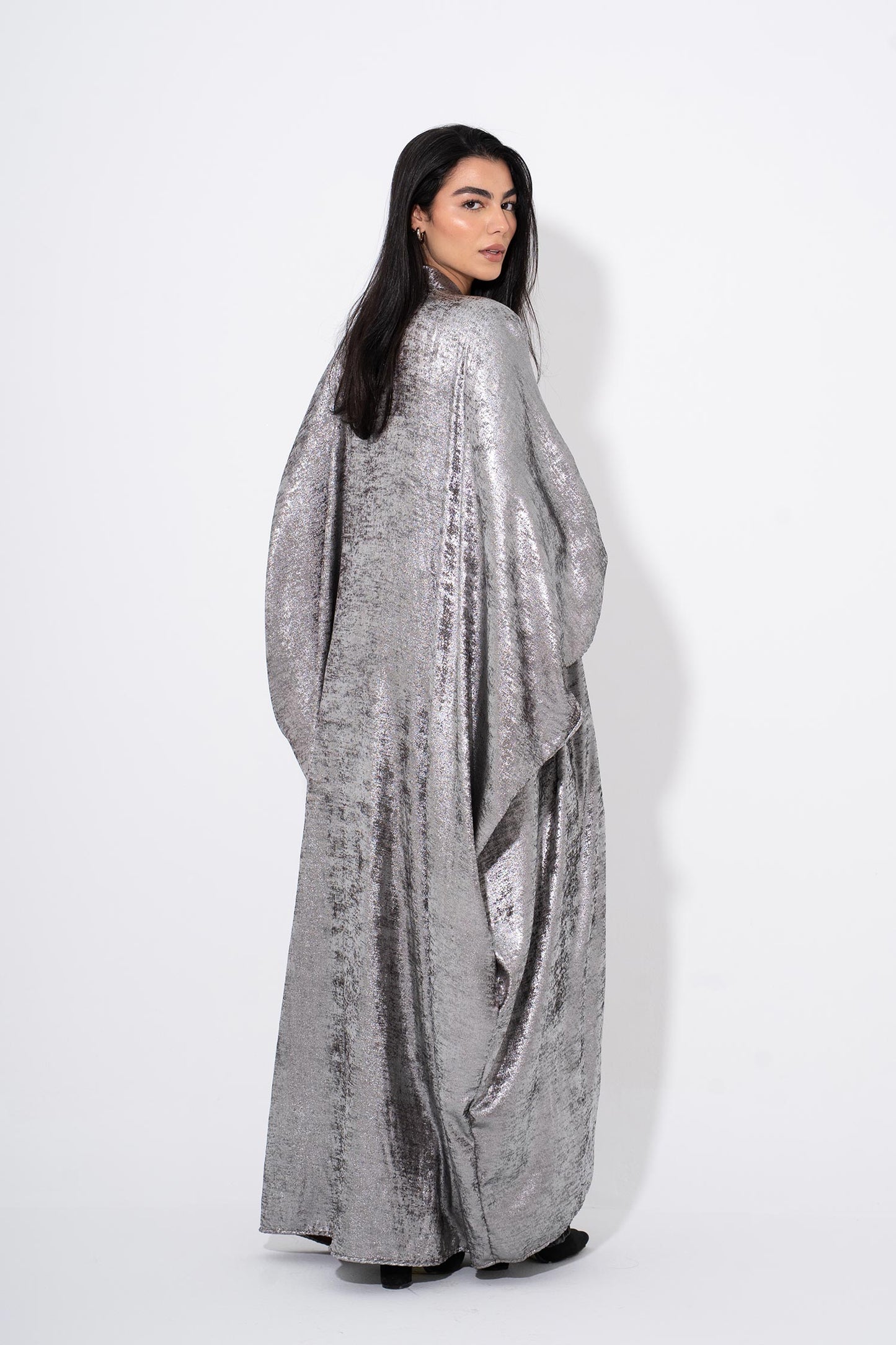 Noor Moon Metallic Kaftan - Silver