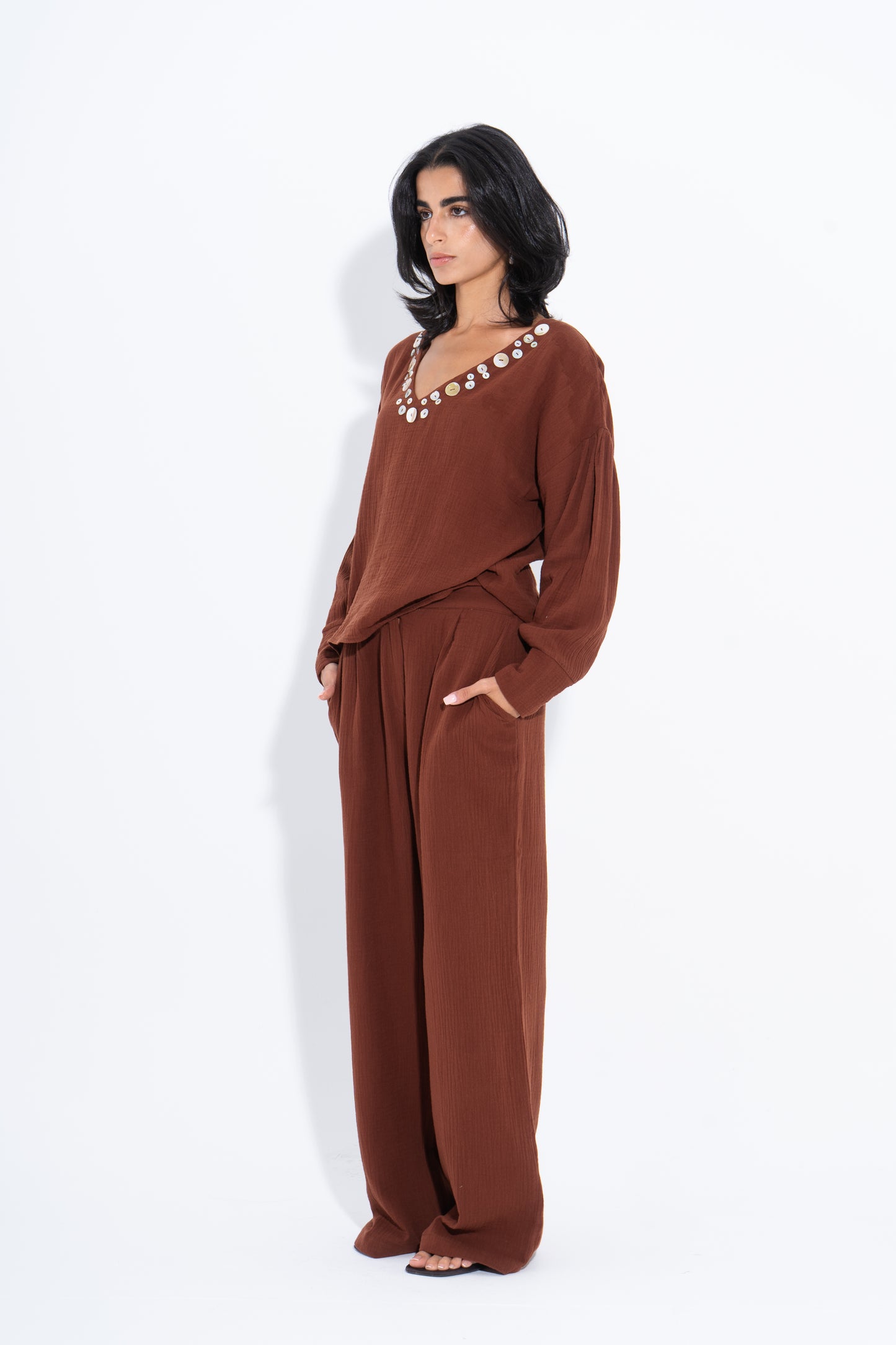 Seashell Co-Ord Set - Brown