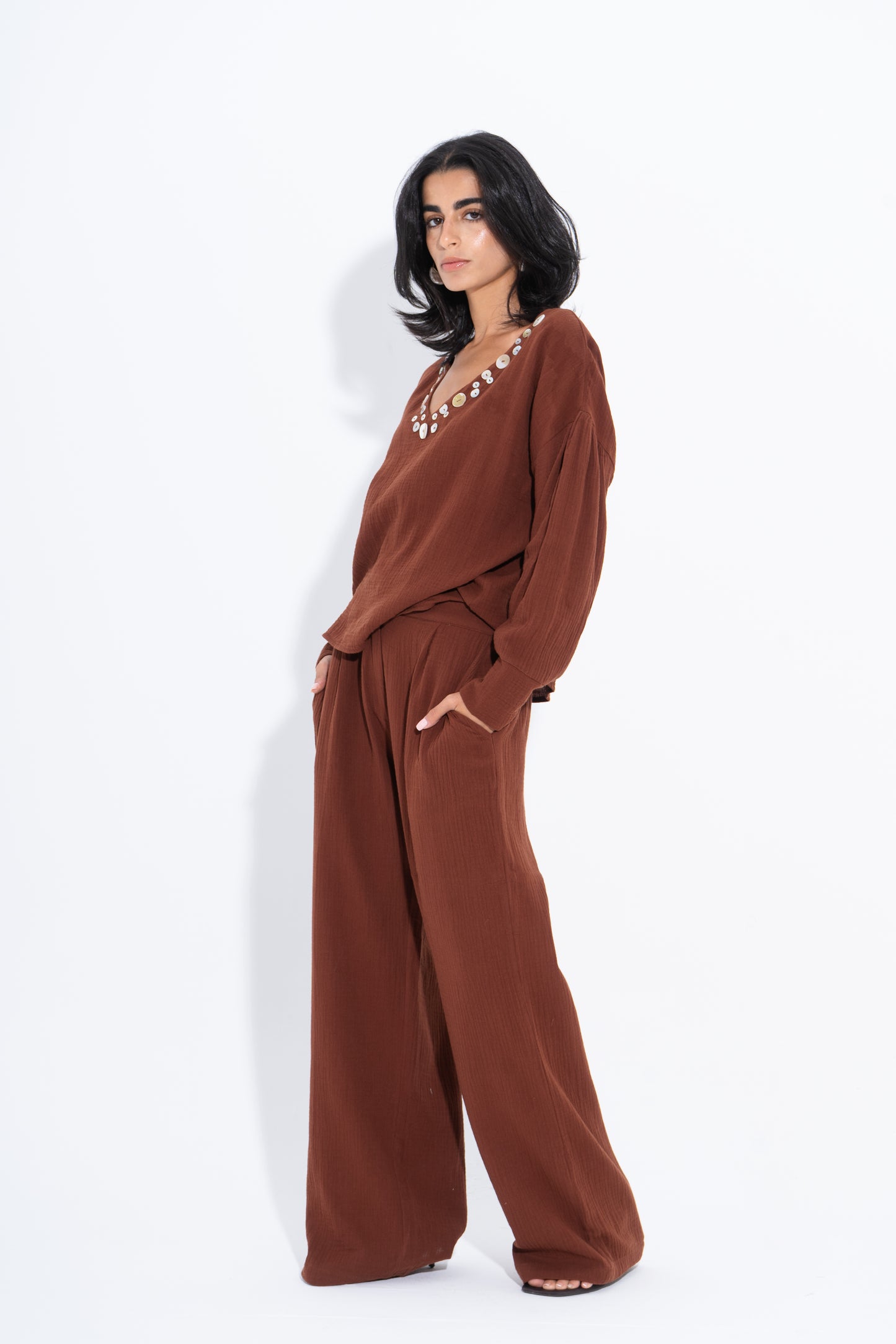 Seashell Co-Ord Set - Brown