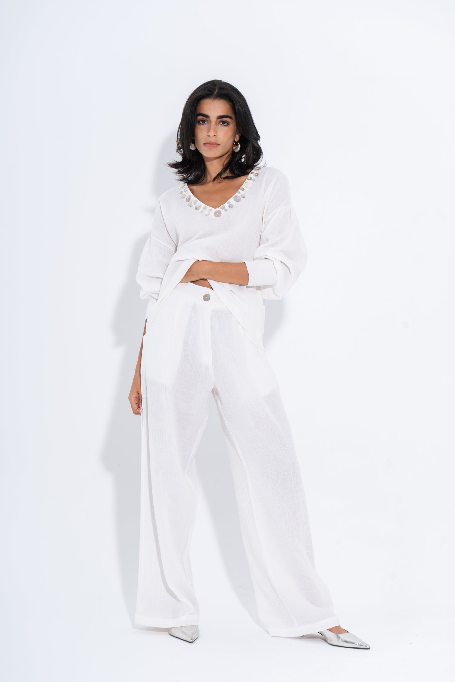 Seashell Co-Ord Set - White