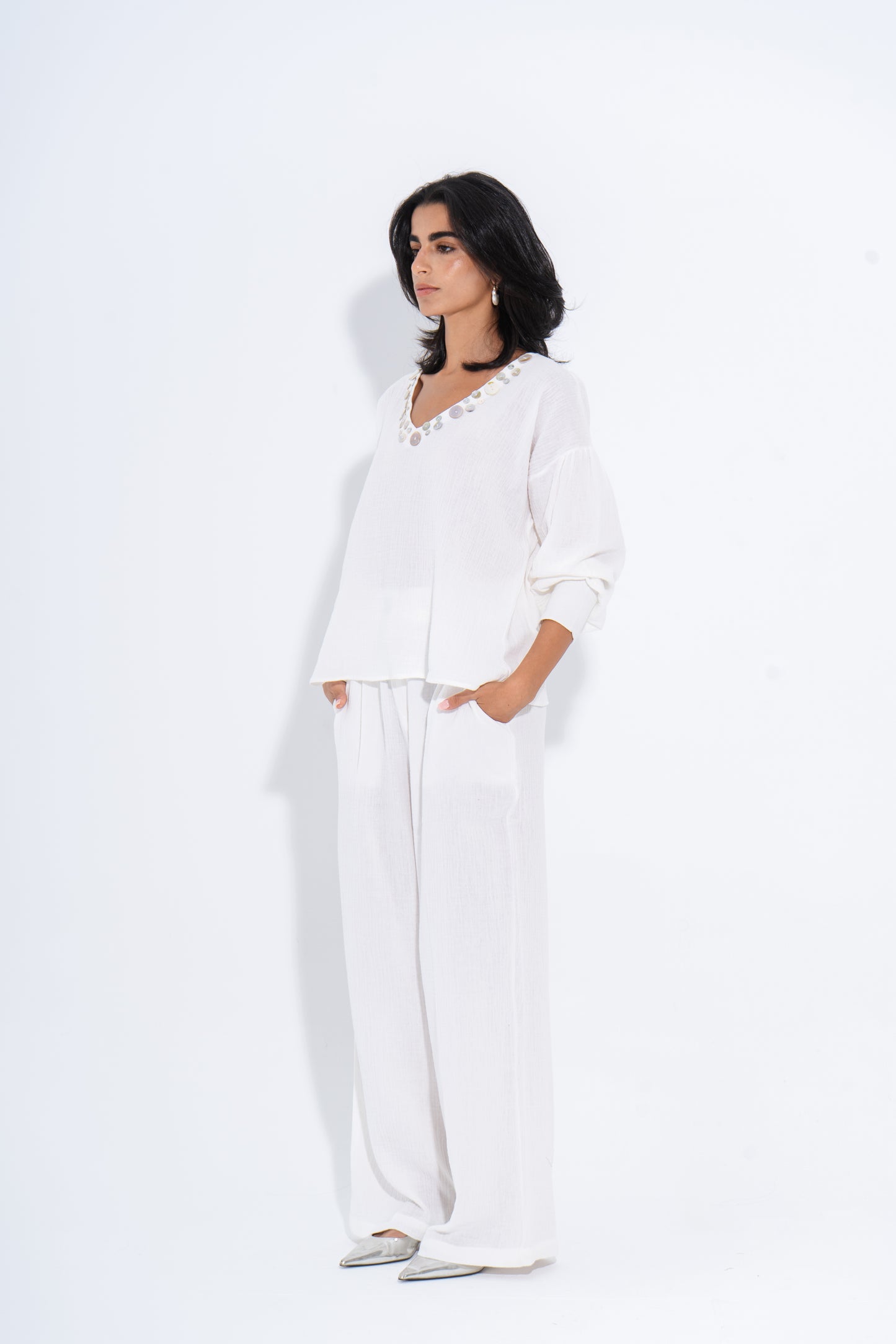 Seashell Co-Ord Set - White