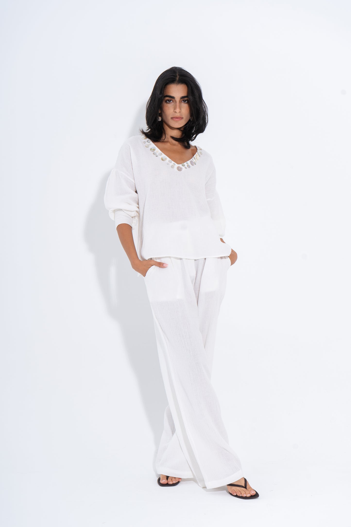 Seashell Co-Ord Set - White
