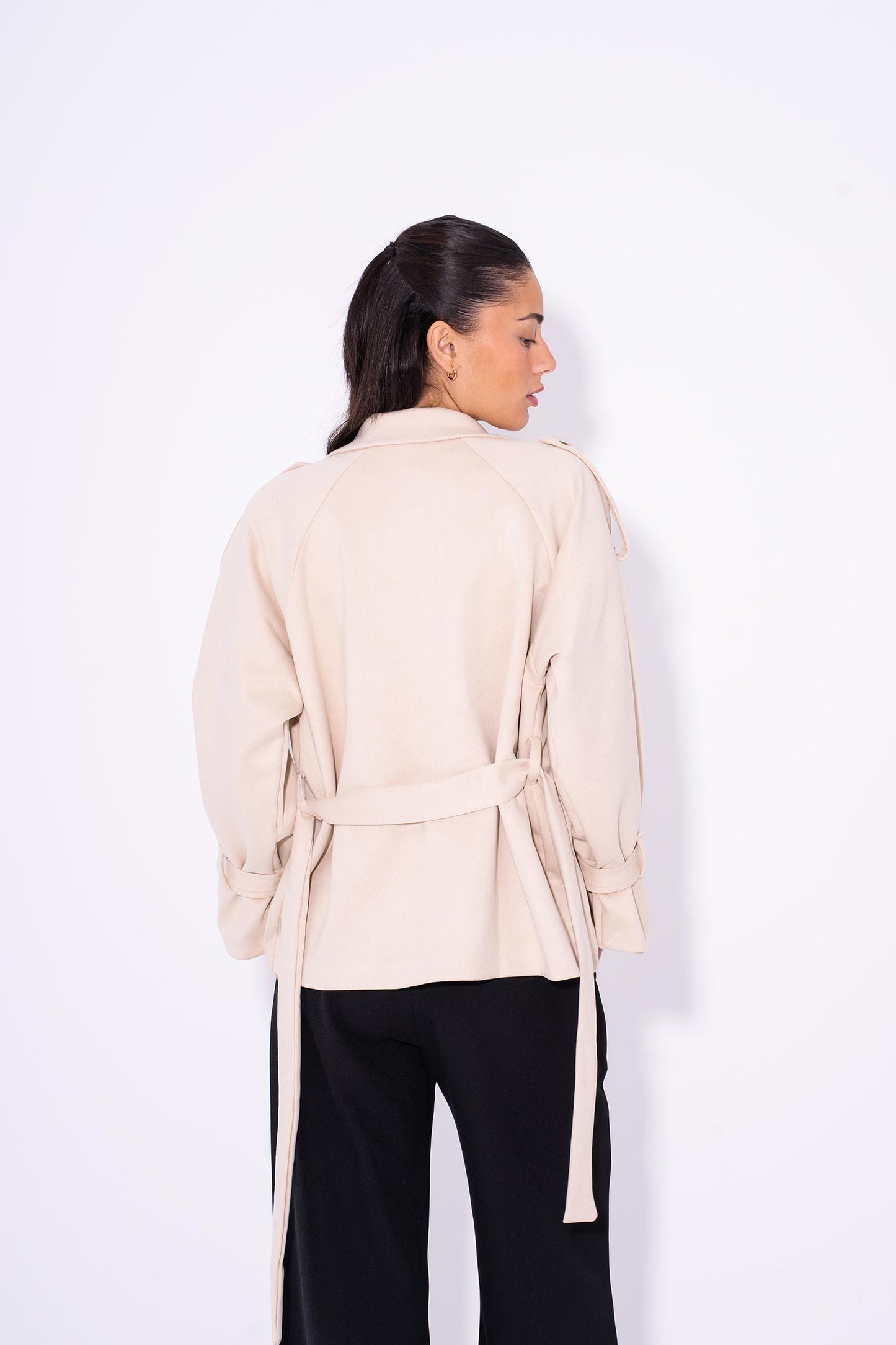 It-Girl Suede Wrap Jacket - Beige