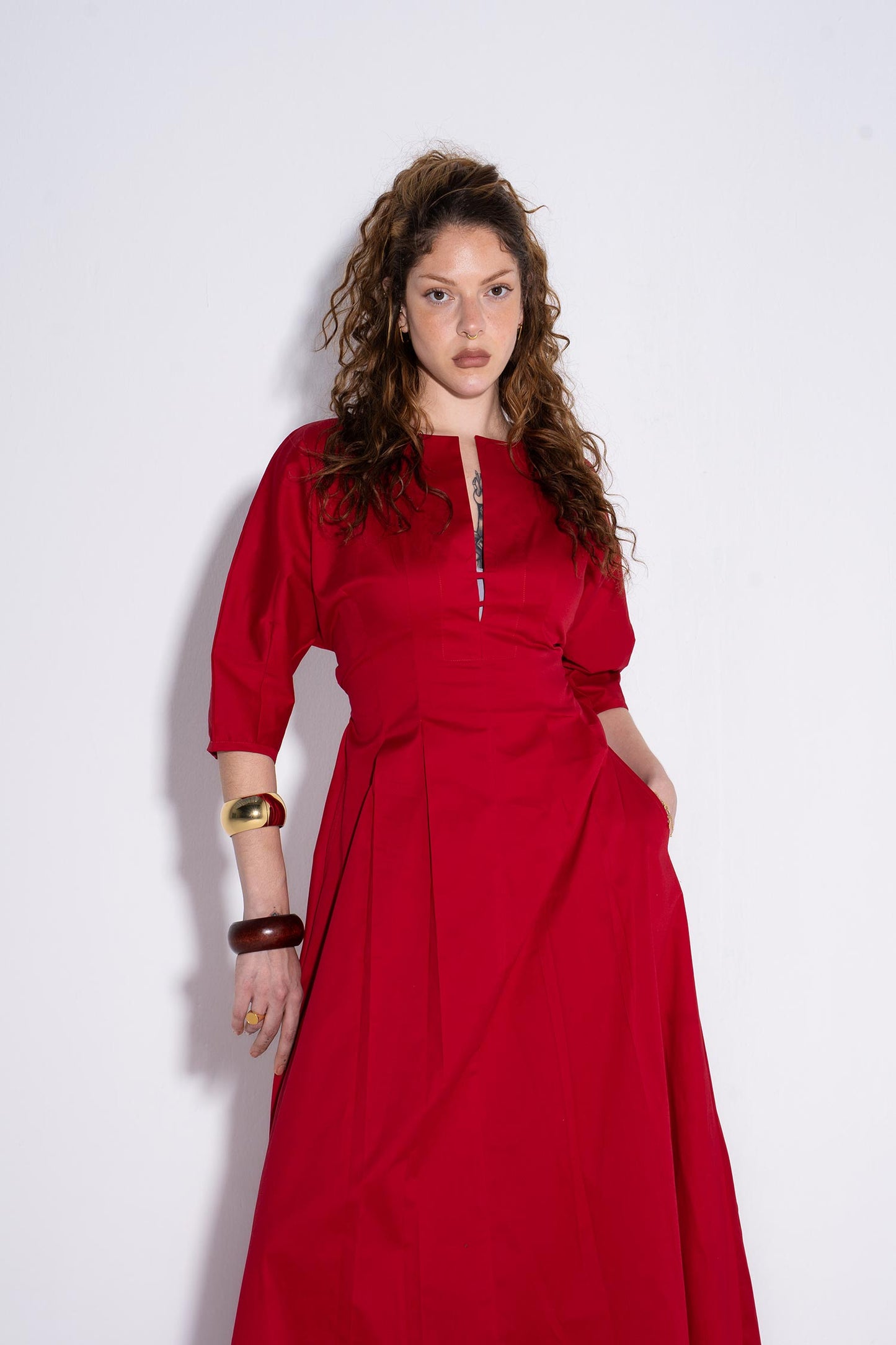 Cherry Crush Midi Dress - Red