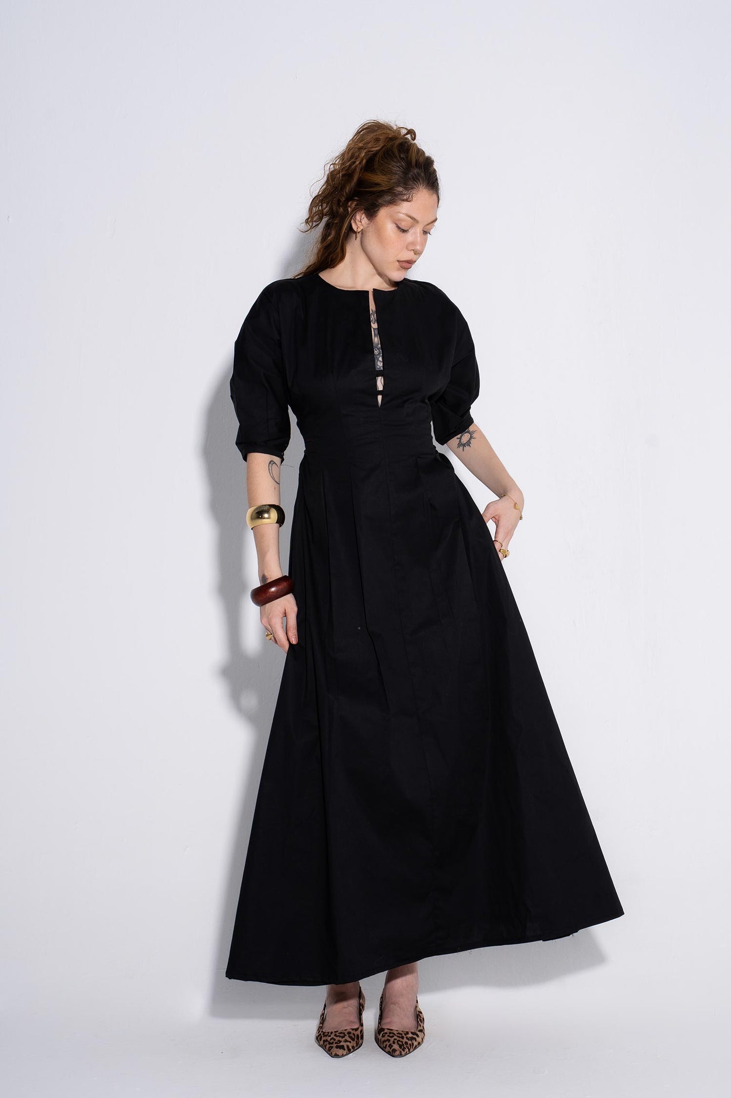 Cherry Crush Midi Dress - Black