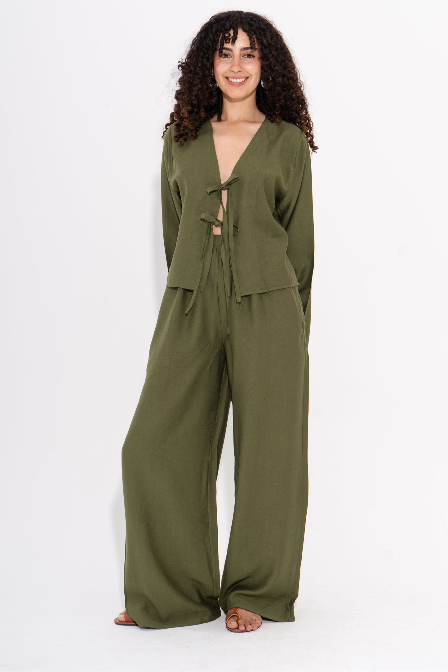 Boho Linen Set - Olive