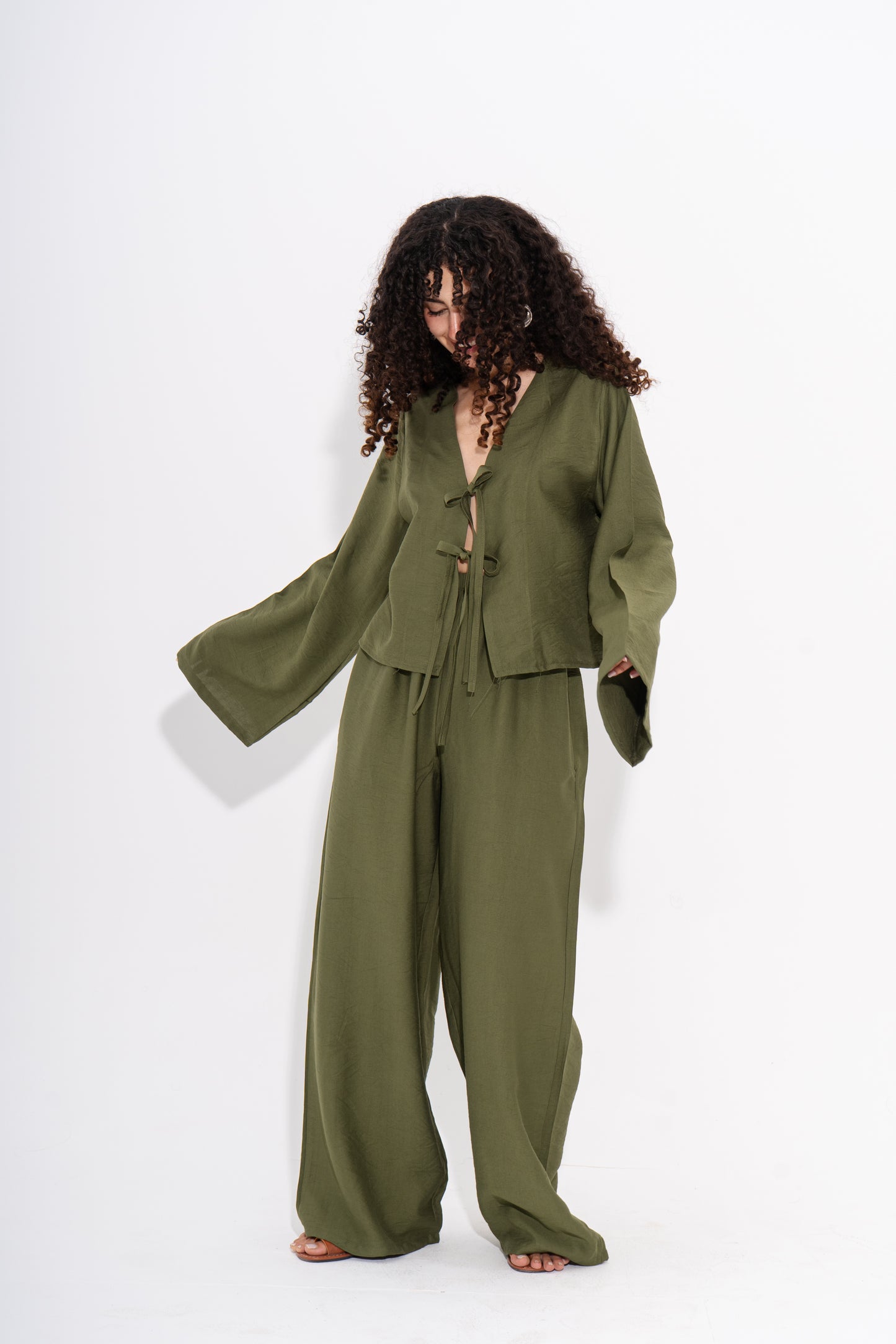 Boho Linen Set - Olive