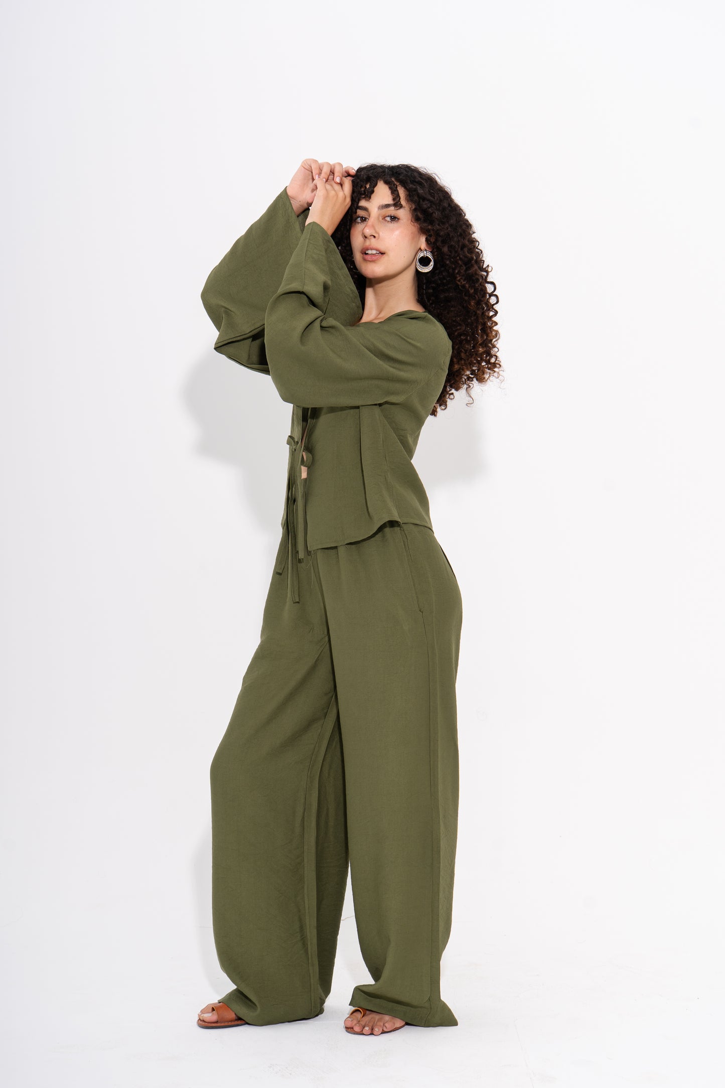 Boho Linen Set - Olive