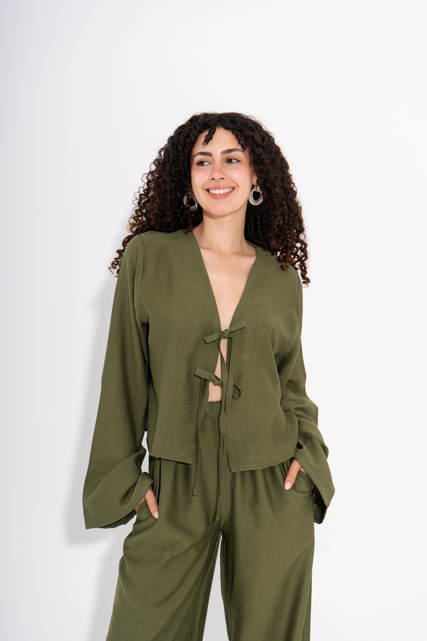 Boho Linen Set - Olive