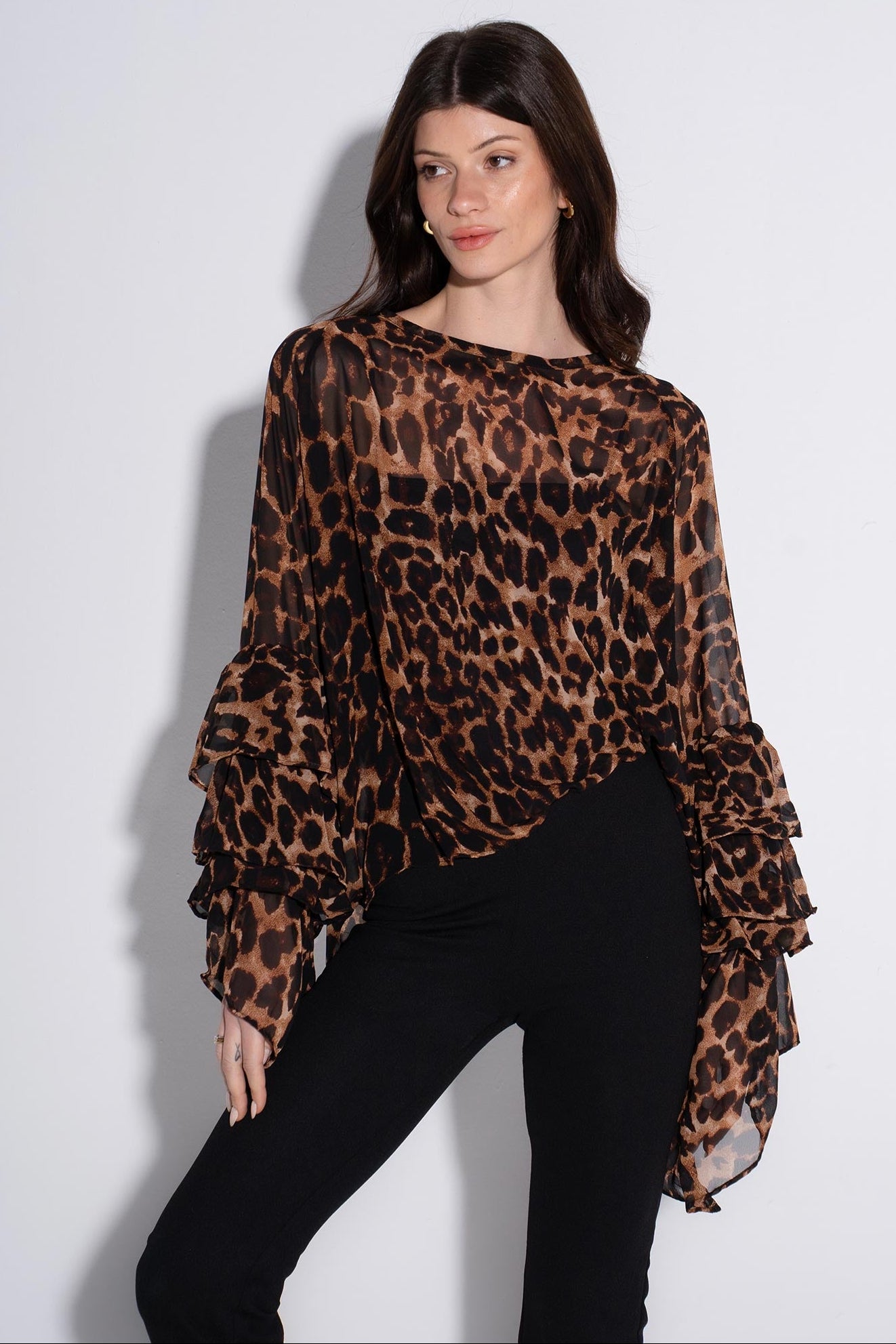 Diva Drapes Blouse - Tiger