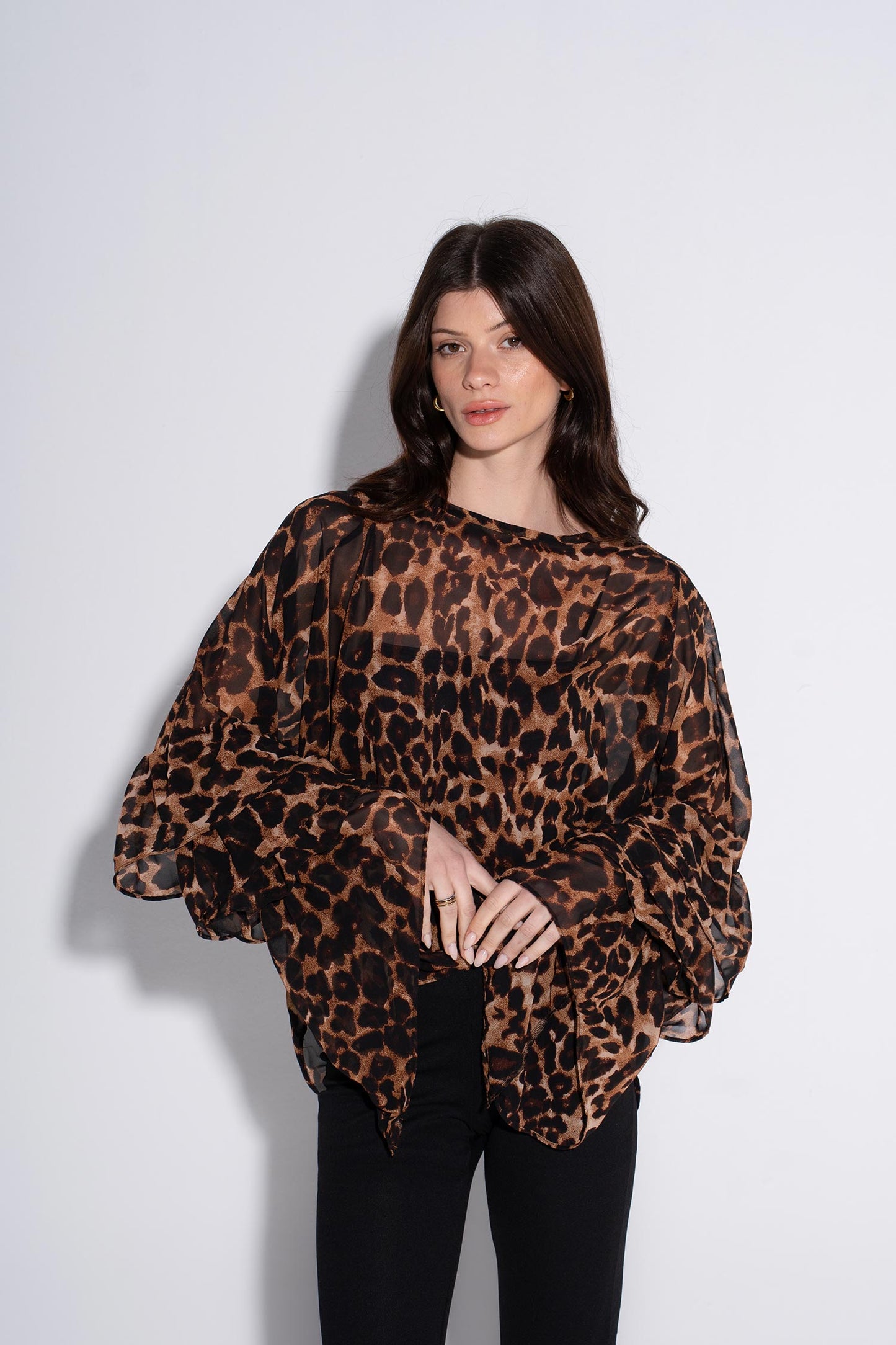 Diva Drapes Blouse - Tiger