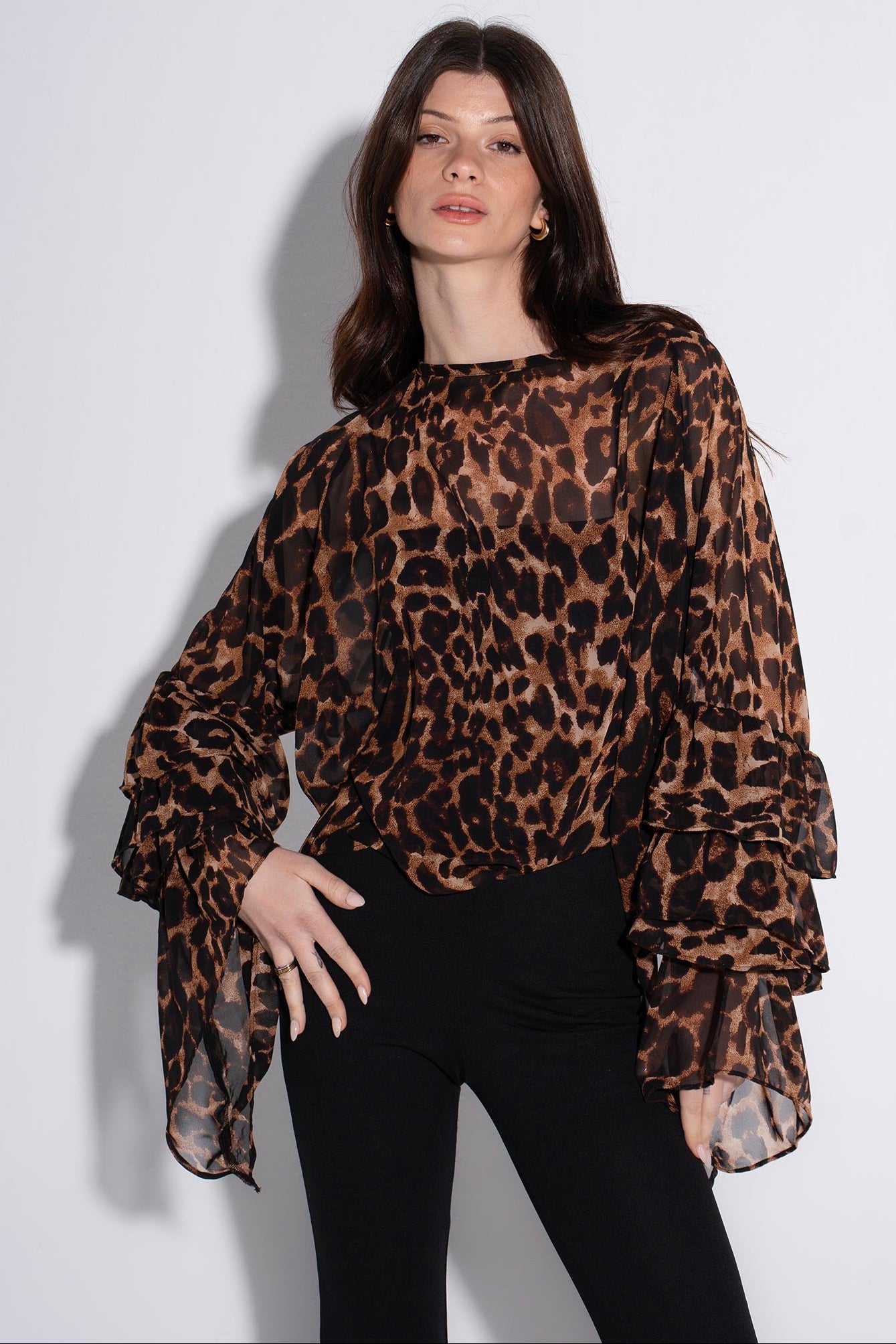 Diva Drapes Blouse - Tiger