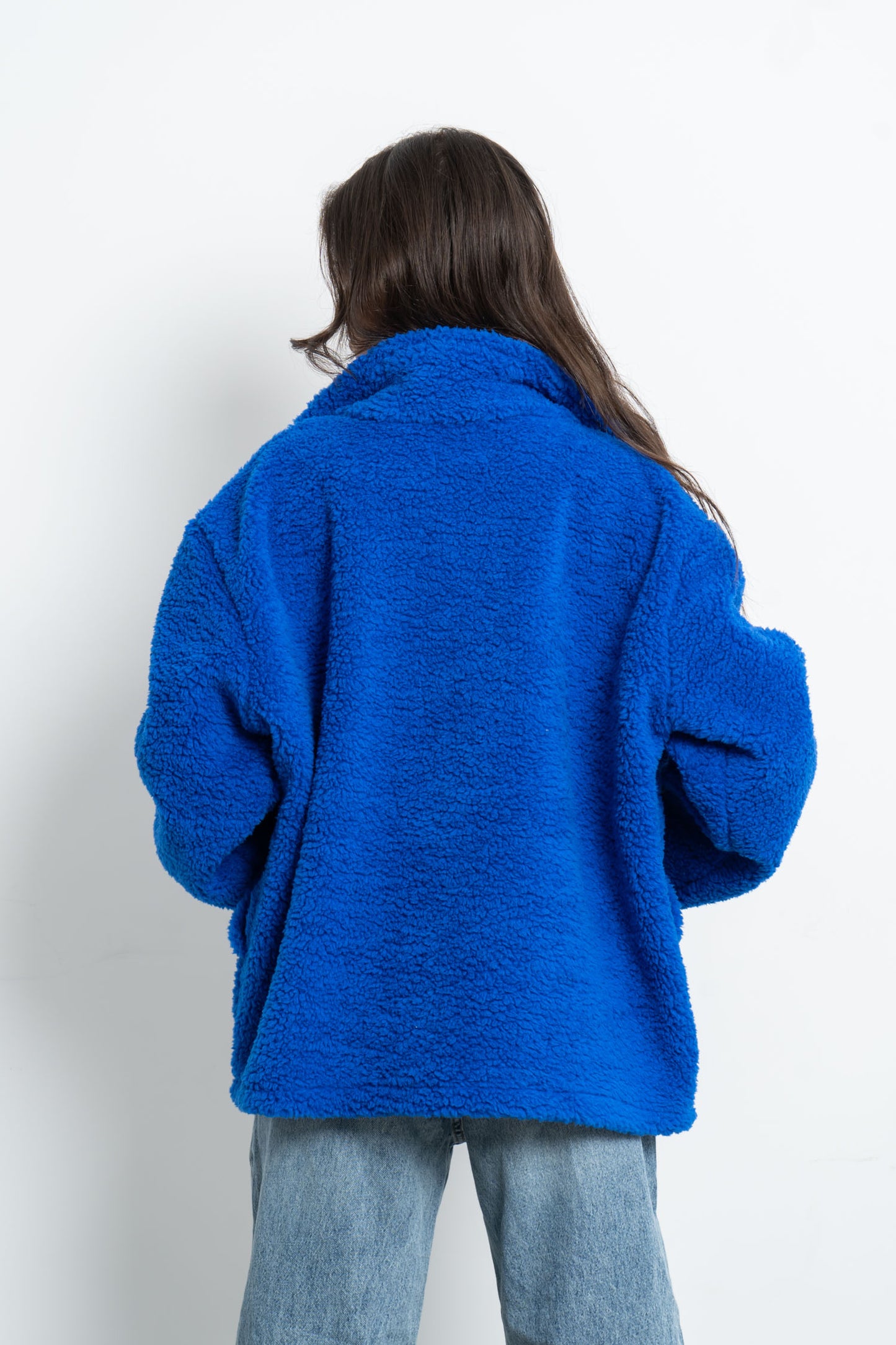 Teddy Fur Jacket - Royal Blue