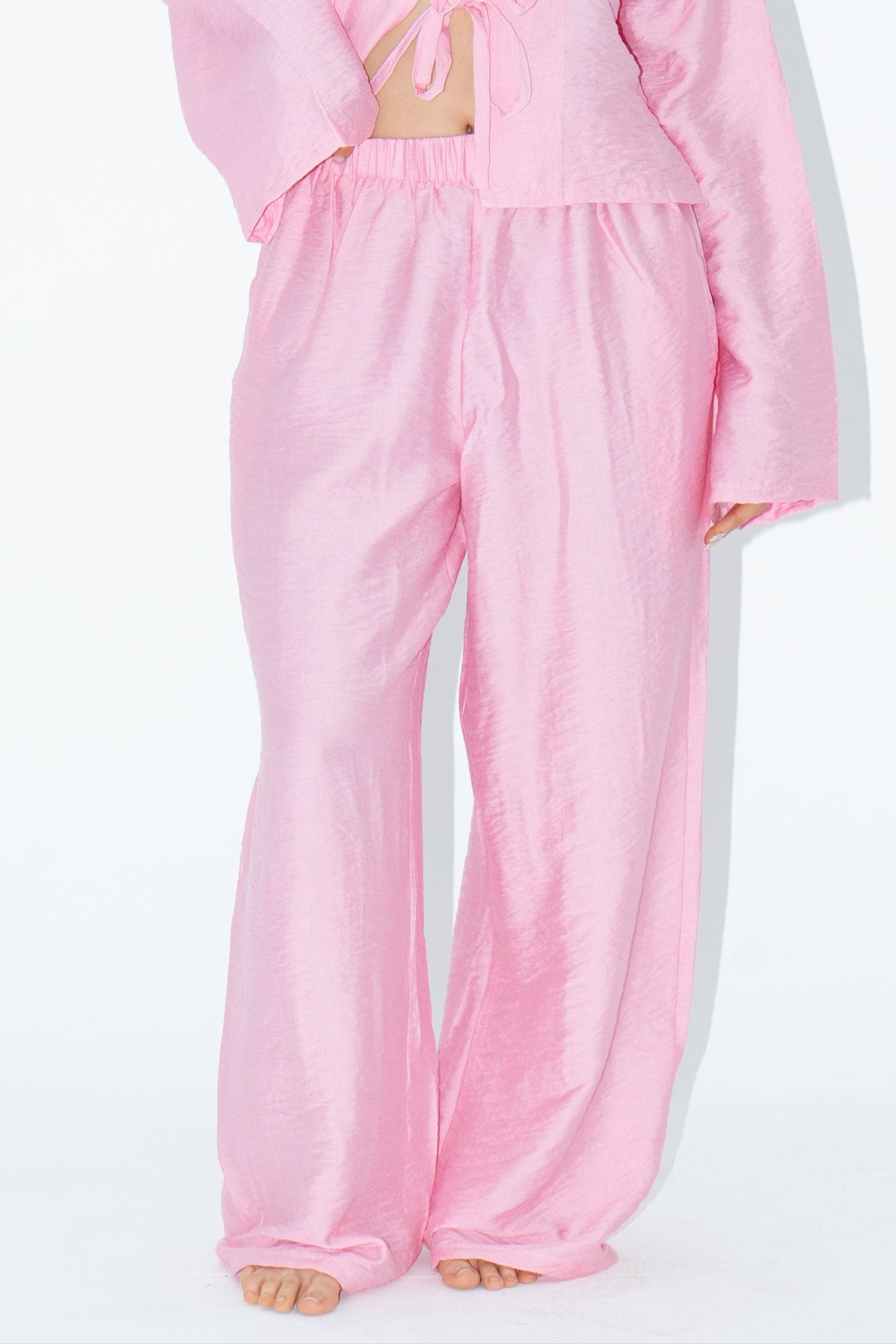 Boho Linen Pants - Pink