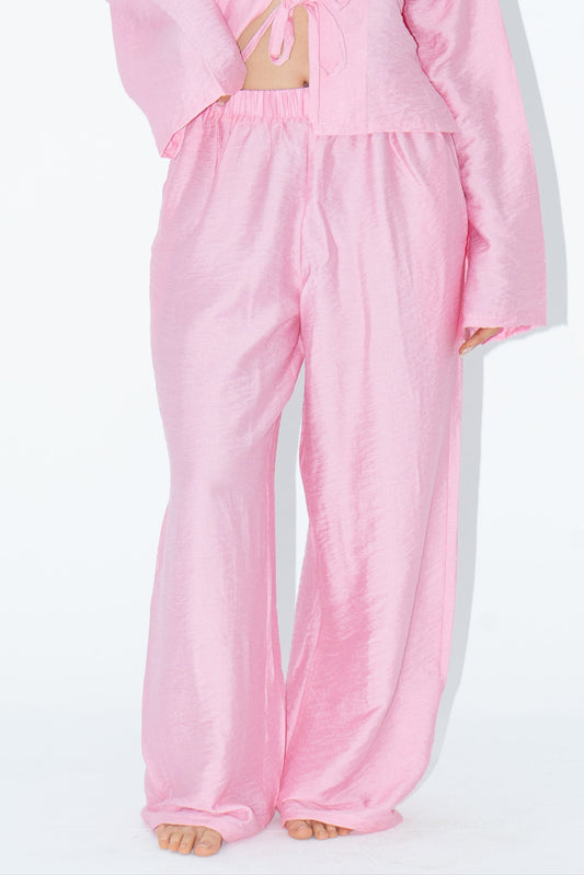 Boho Linen Pants - Pink