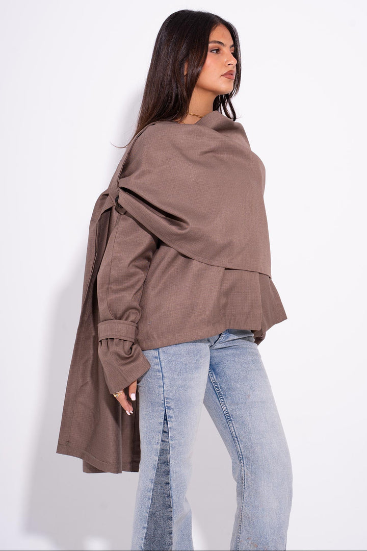 Cozy Tailored Shirt - Cafe