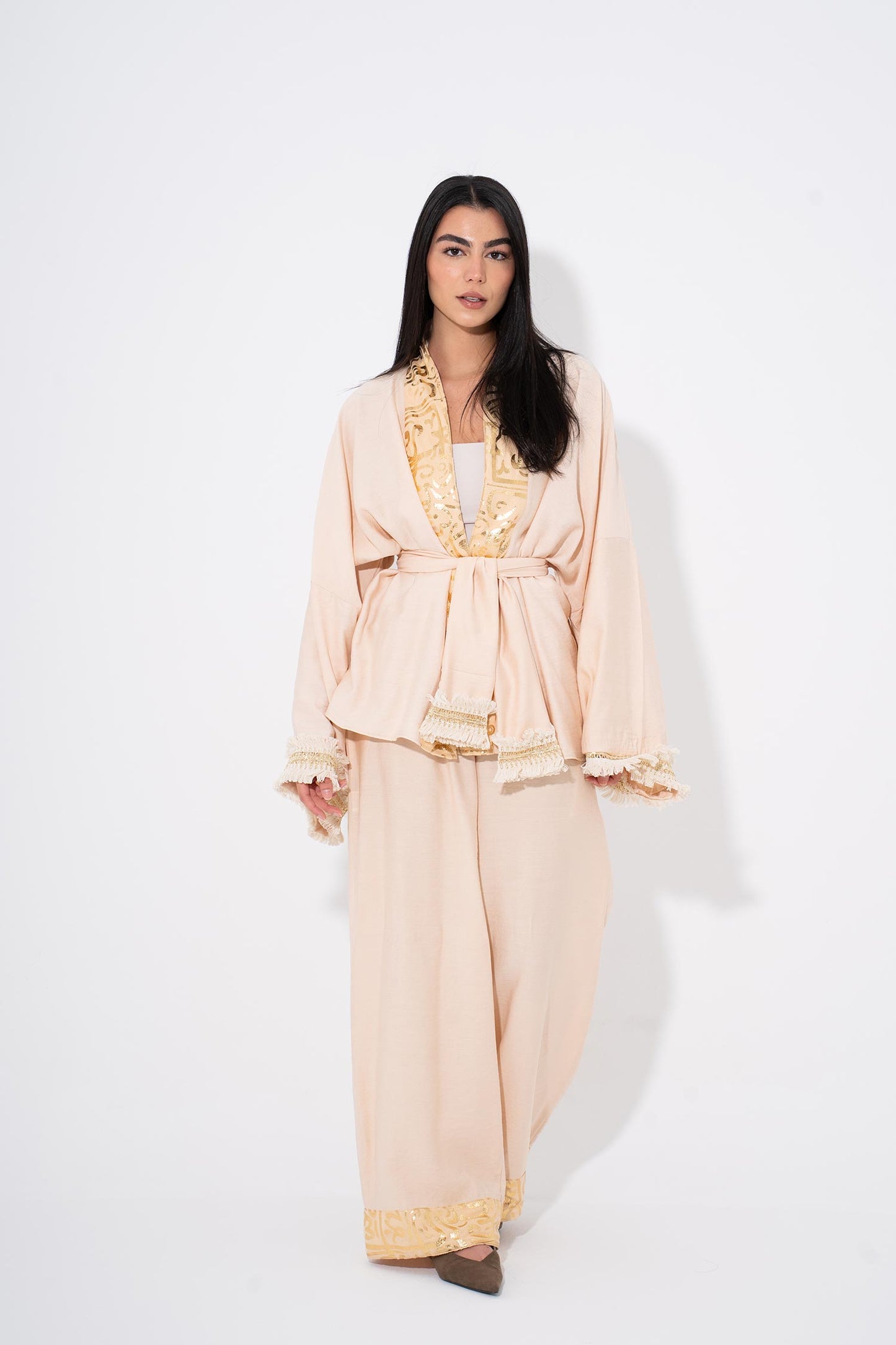 Golden Glow Kaftan Set - Gold