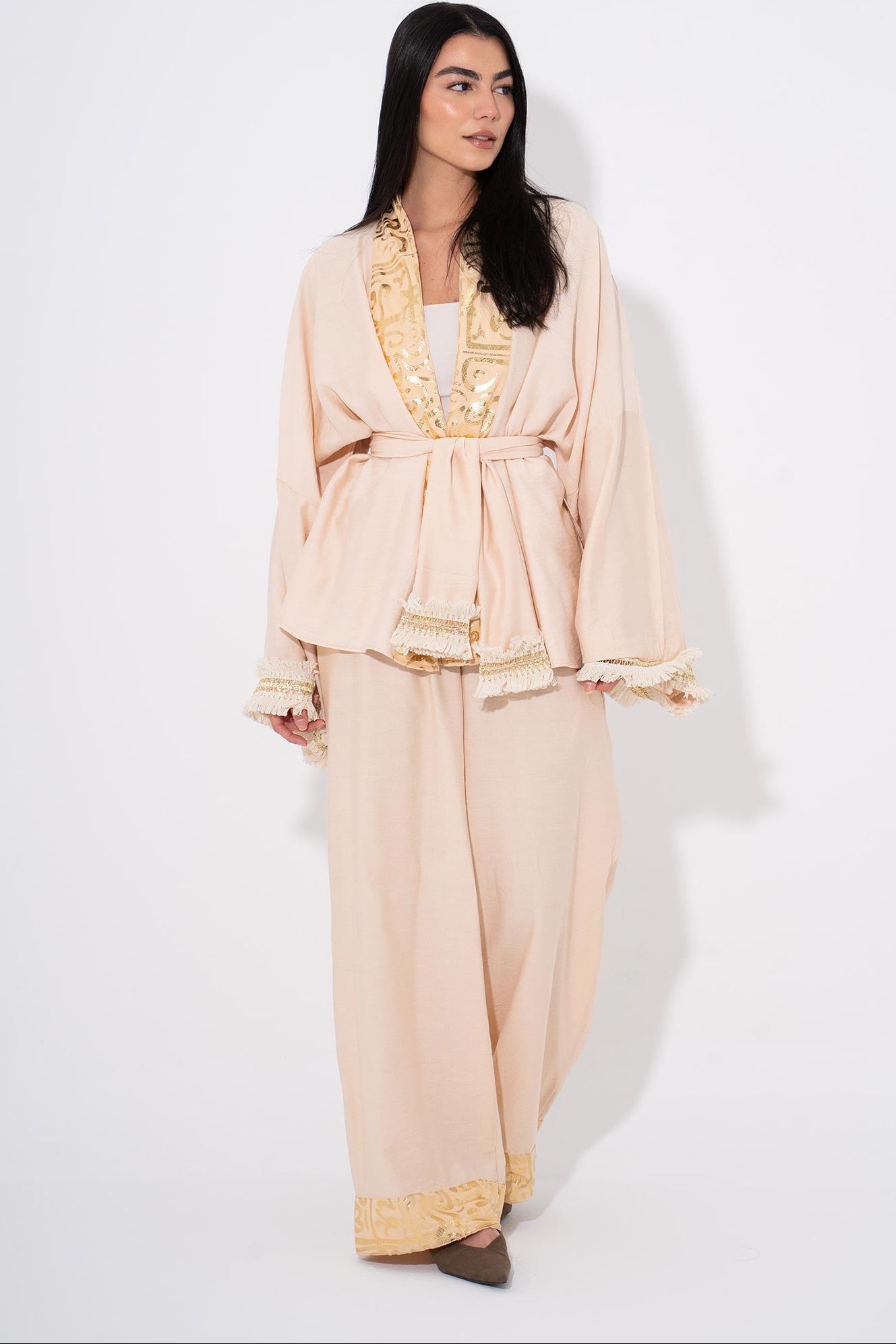 Golden Glow Kaftan Set - Gold