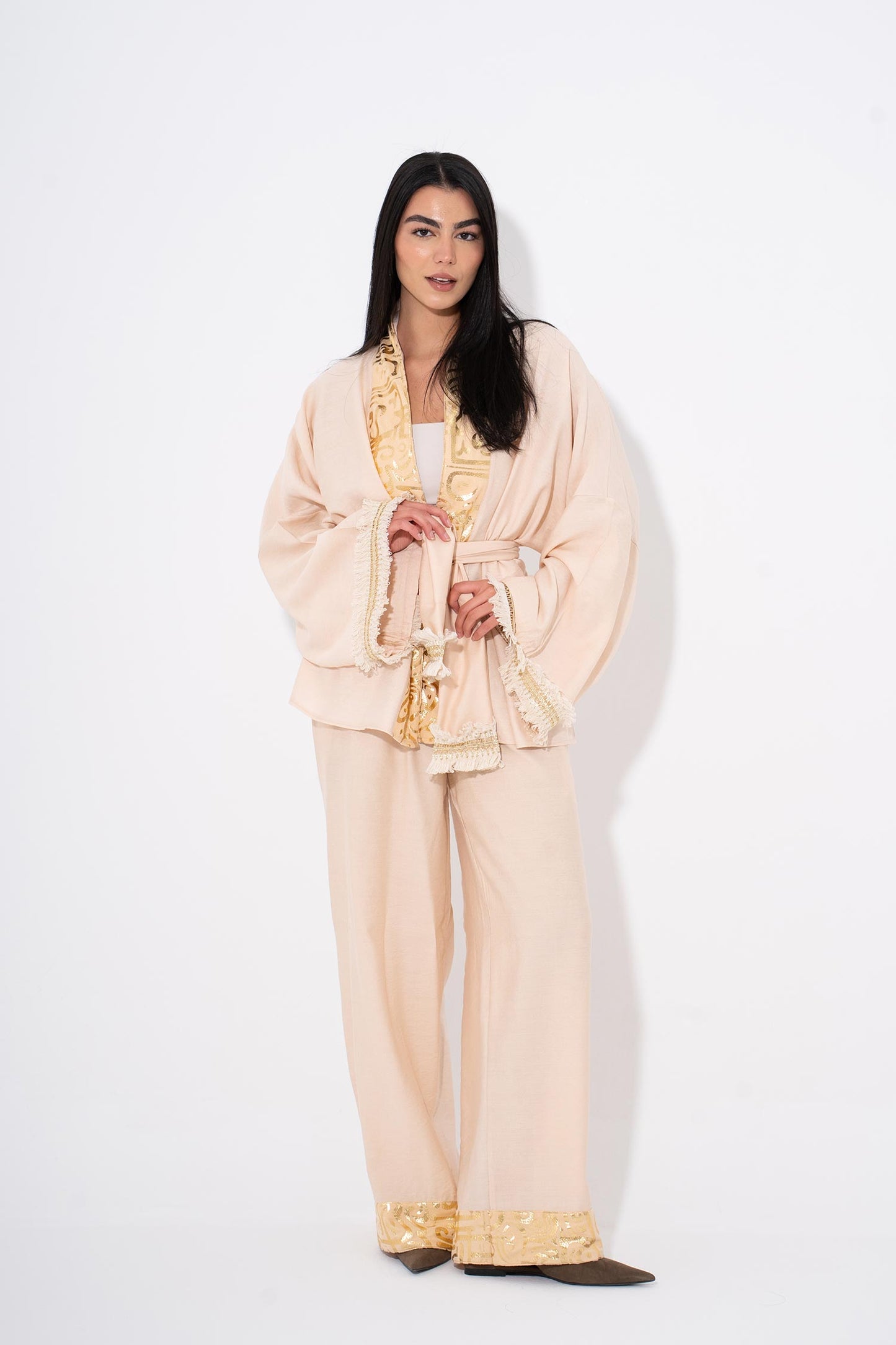 Golden Glow Kaftan Set - Gold