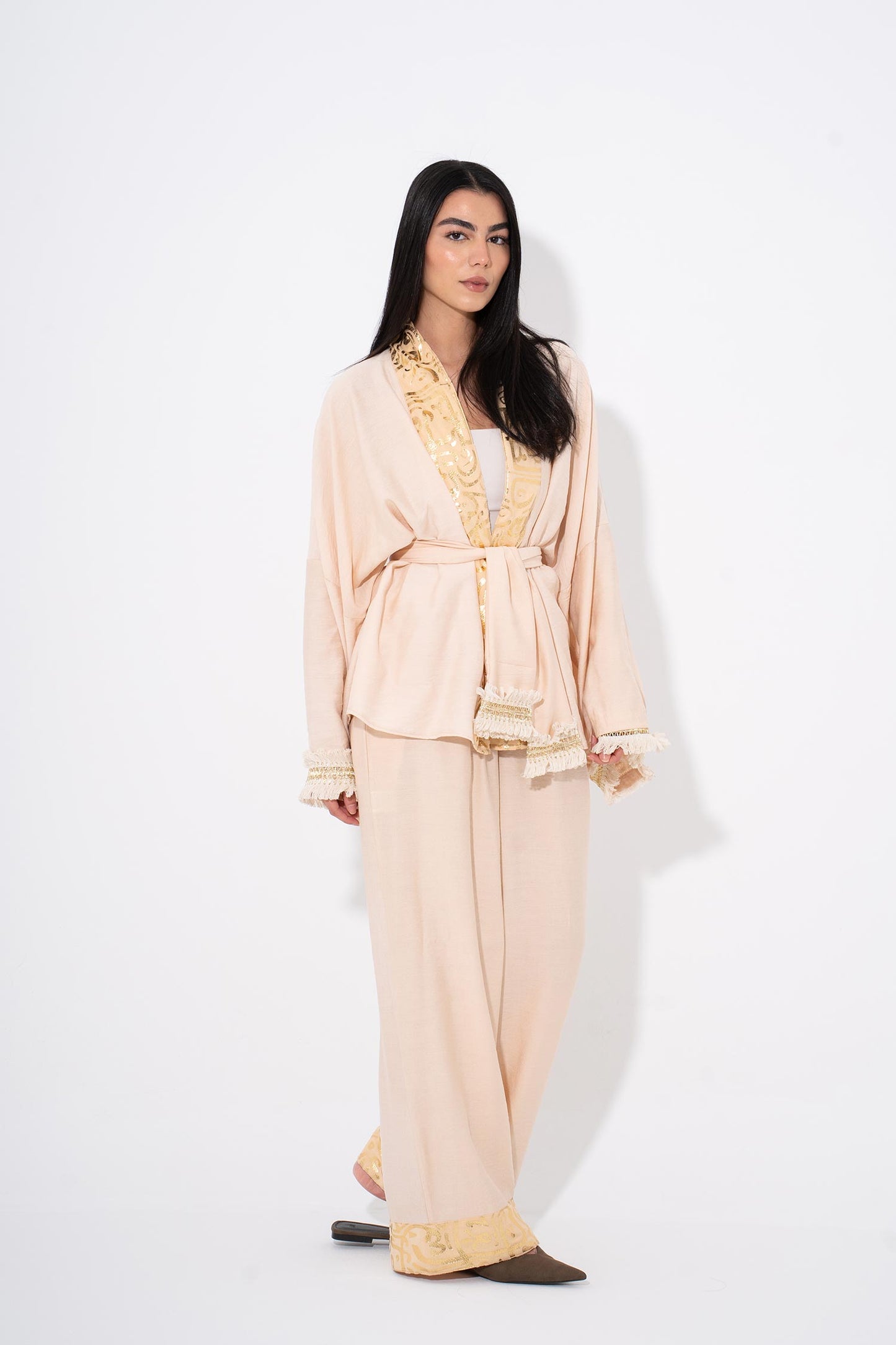 Golden Glow Kaftan Set - Gold