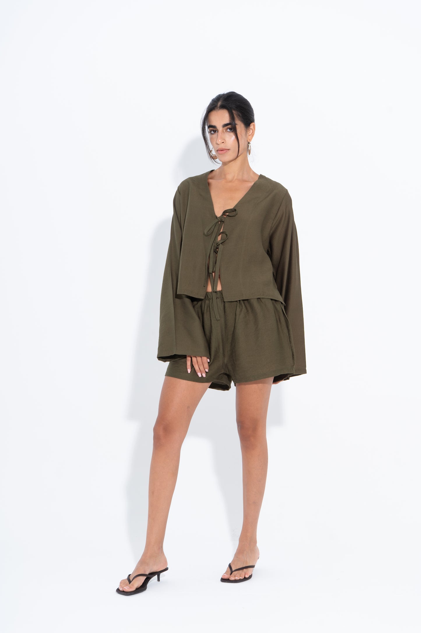 Boho Shorts Set - Olive
