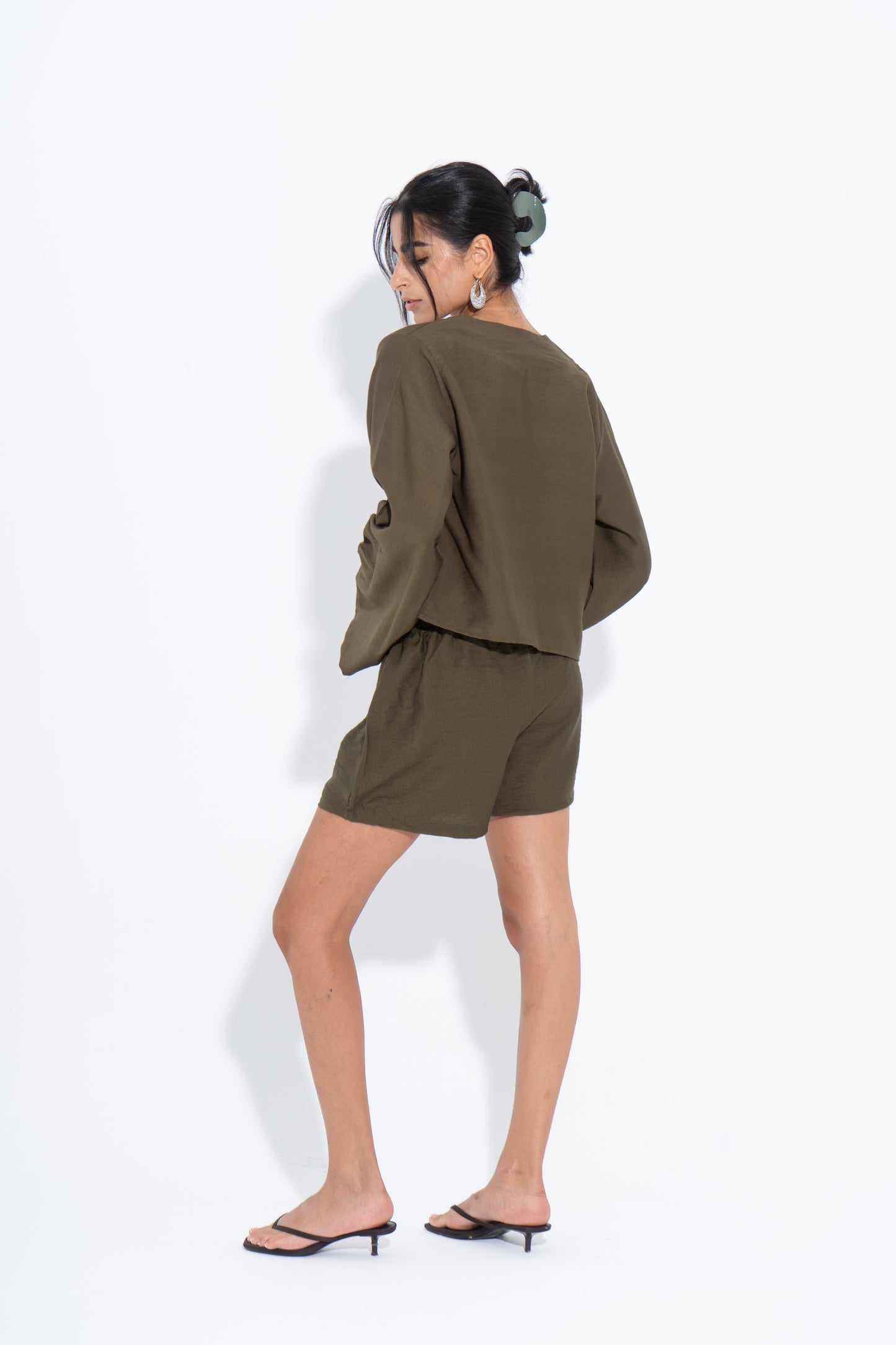 Boho Shorts Set - Olive