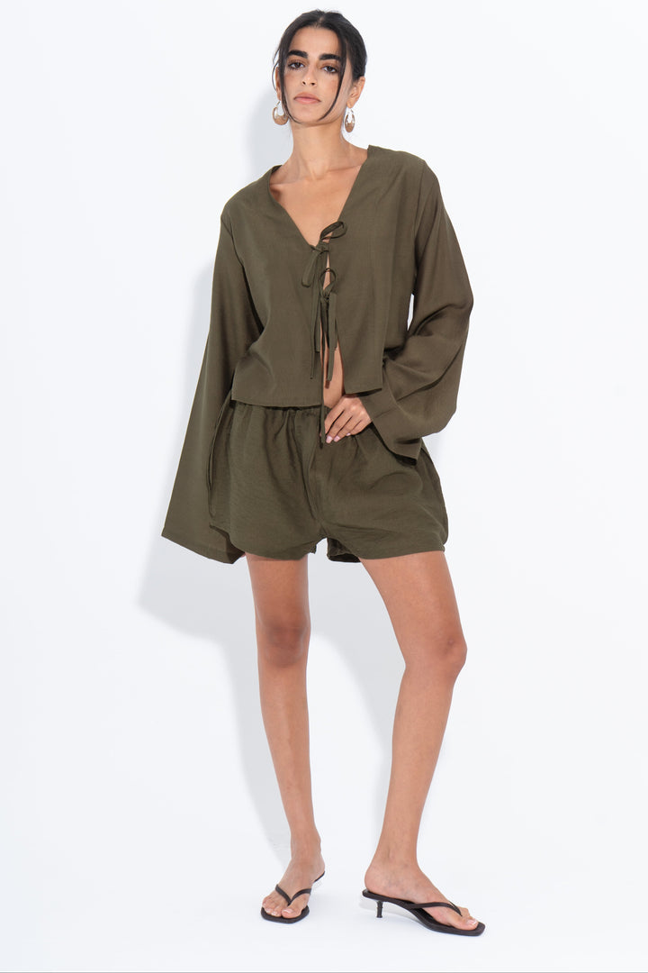Boho Shorts Set - Olive