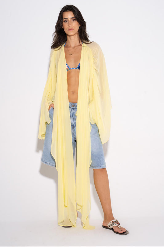 Chiffon Beach Cover Up - Yellow