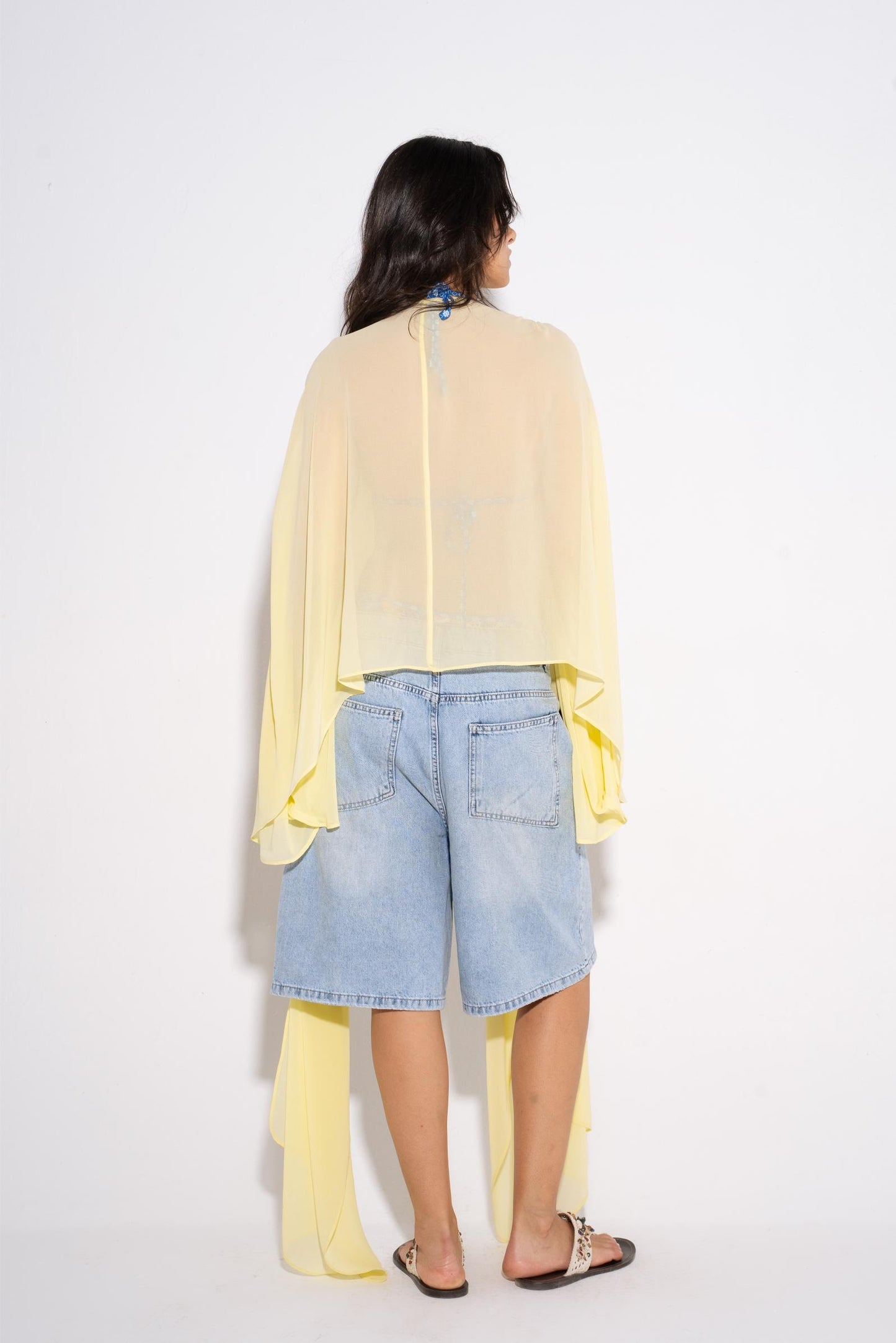 Chiffon Beach Cover Up - Yellow