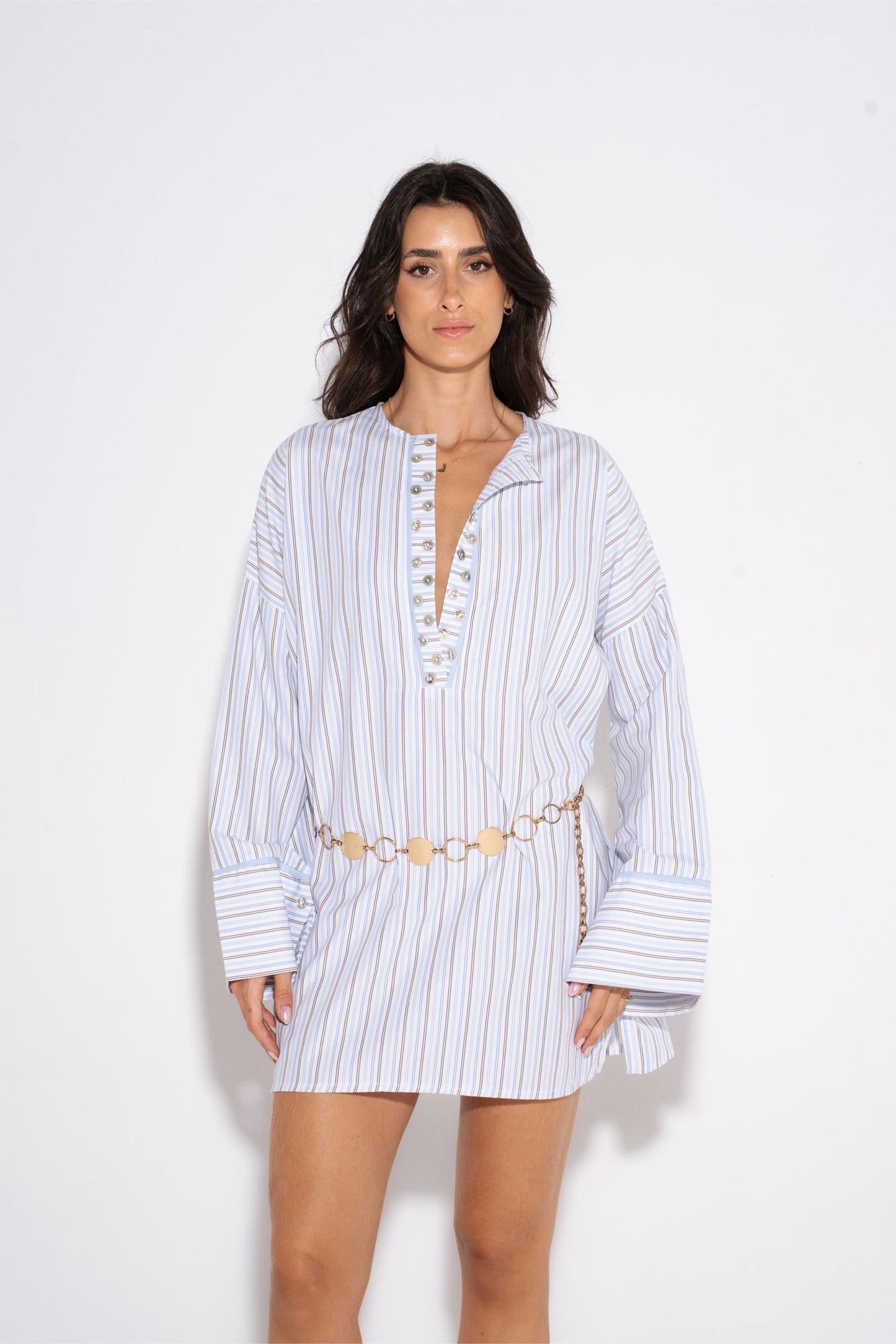 Sleaze Striped Dress - Light Blue
