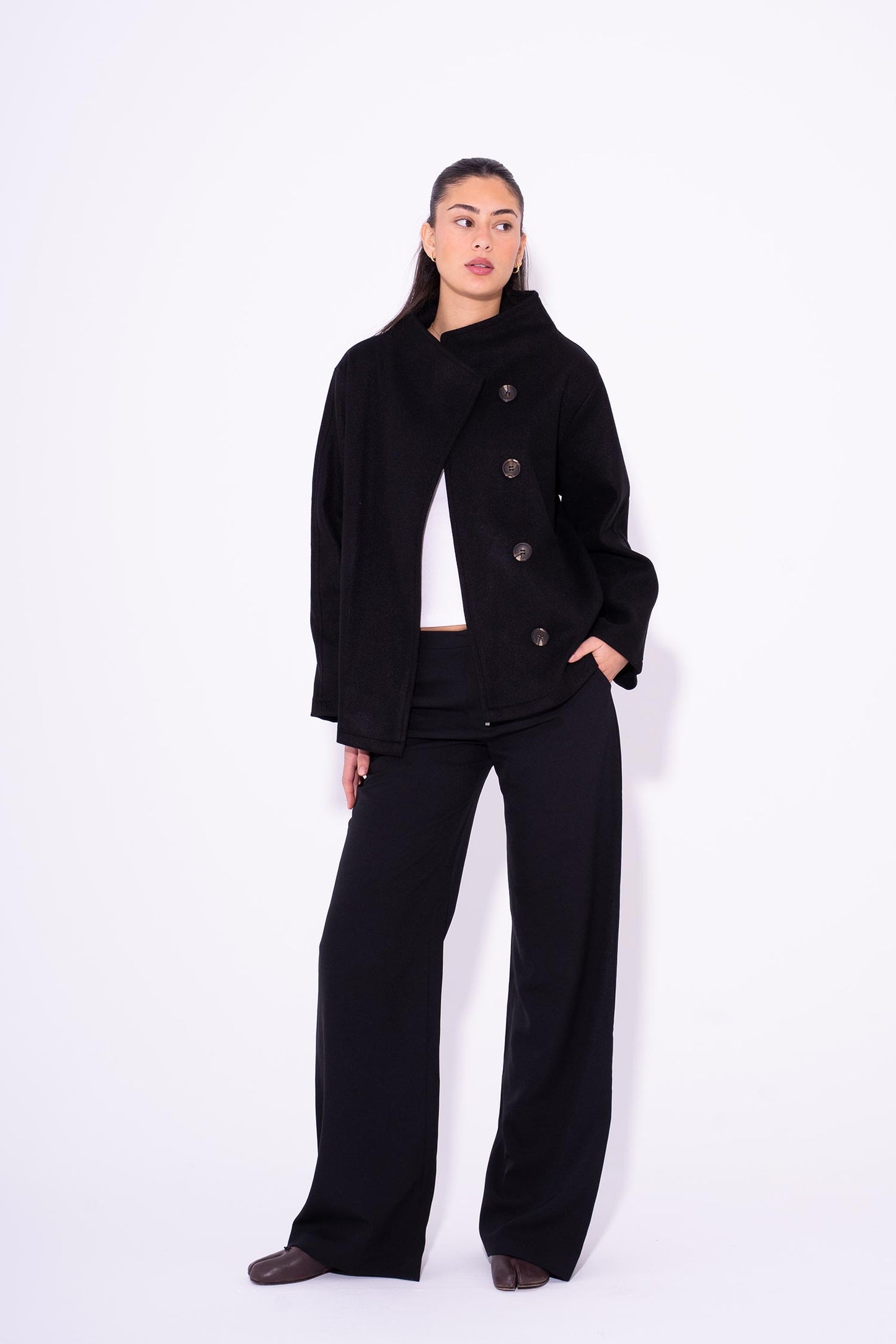 The Signature Buttons Jacket - Black