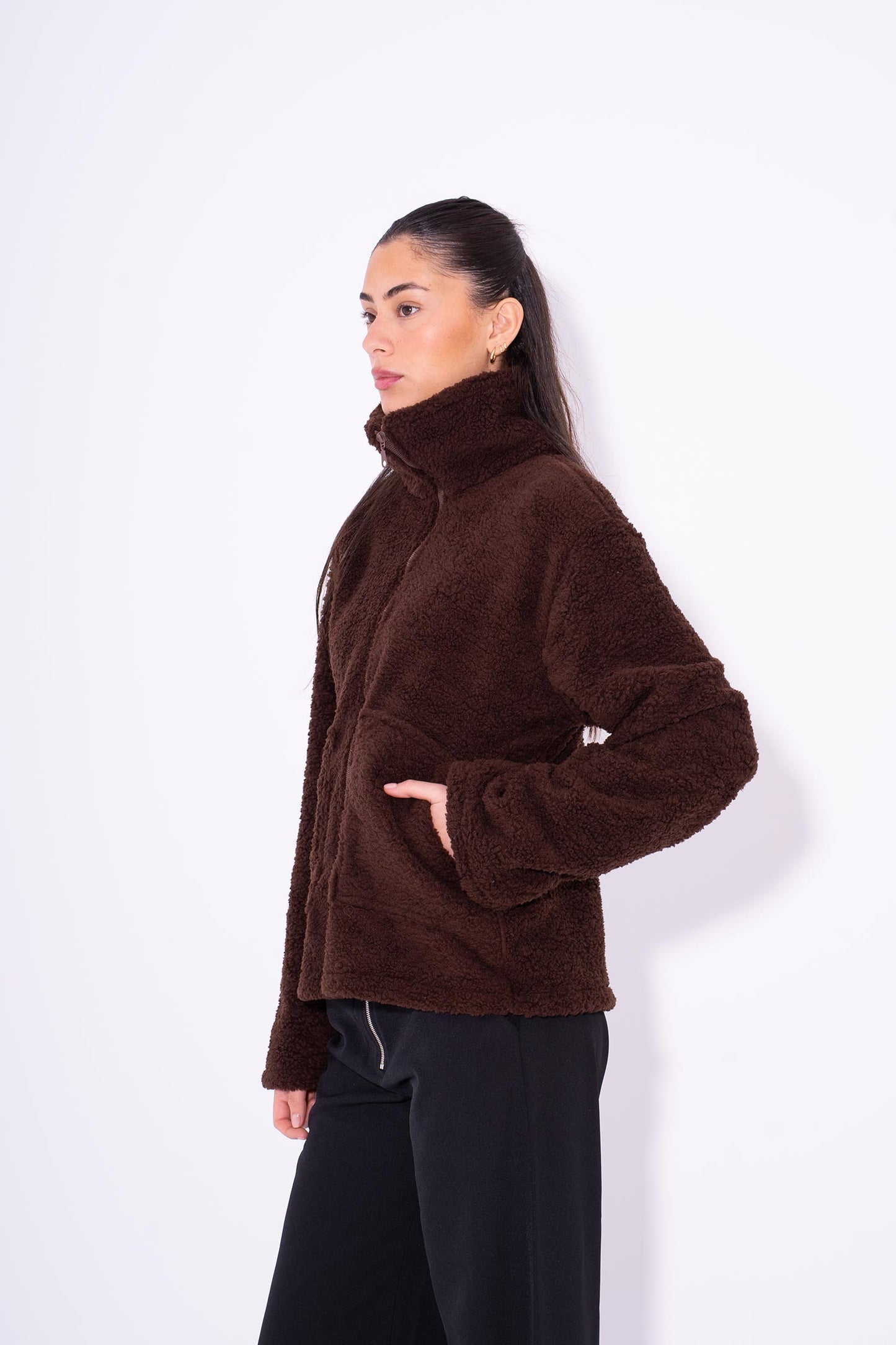 Teddy Fur Jacket - Brown