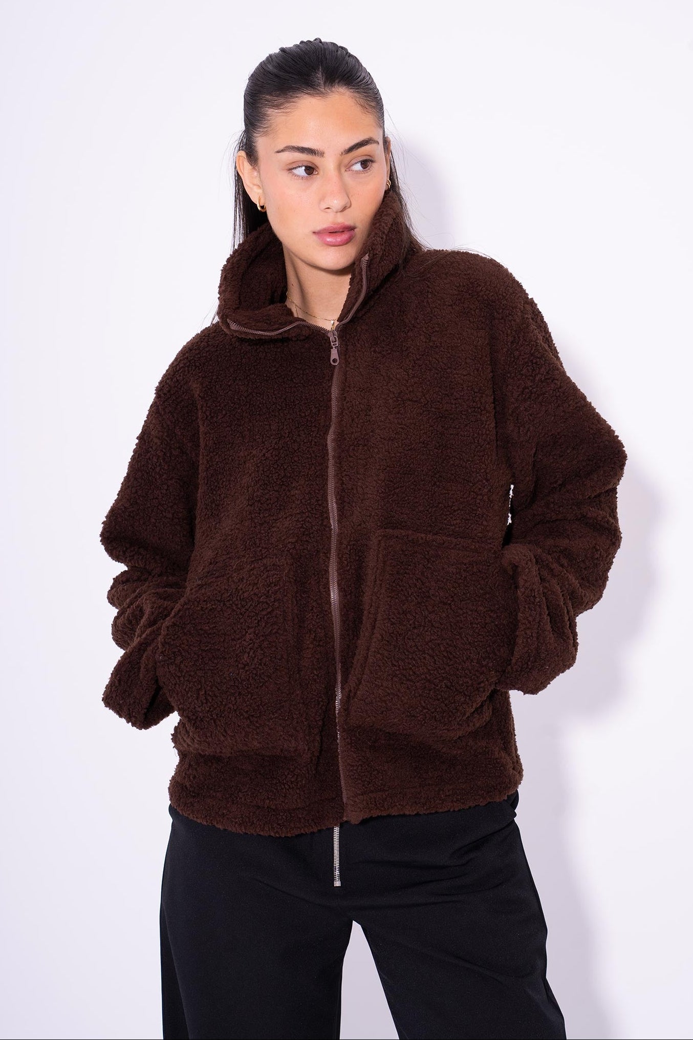 Teddy Fur Jacket - Brown