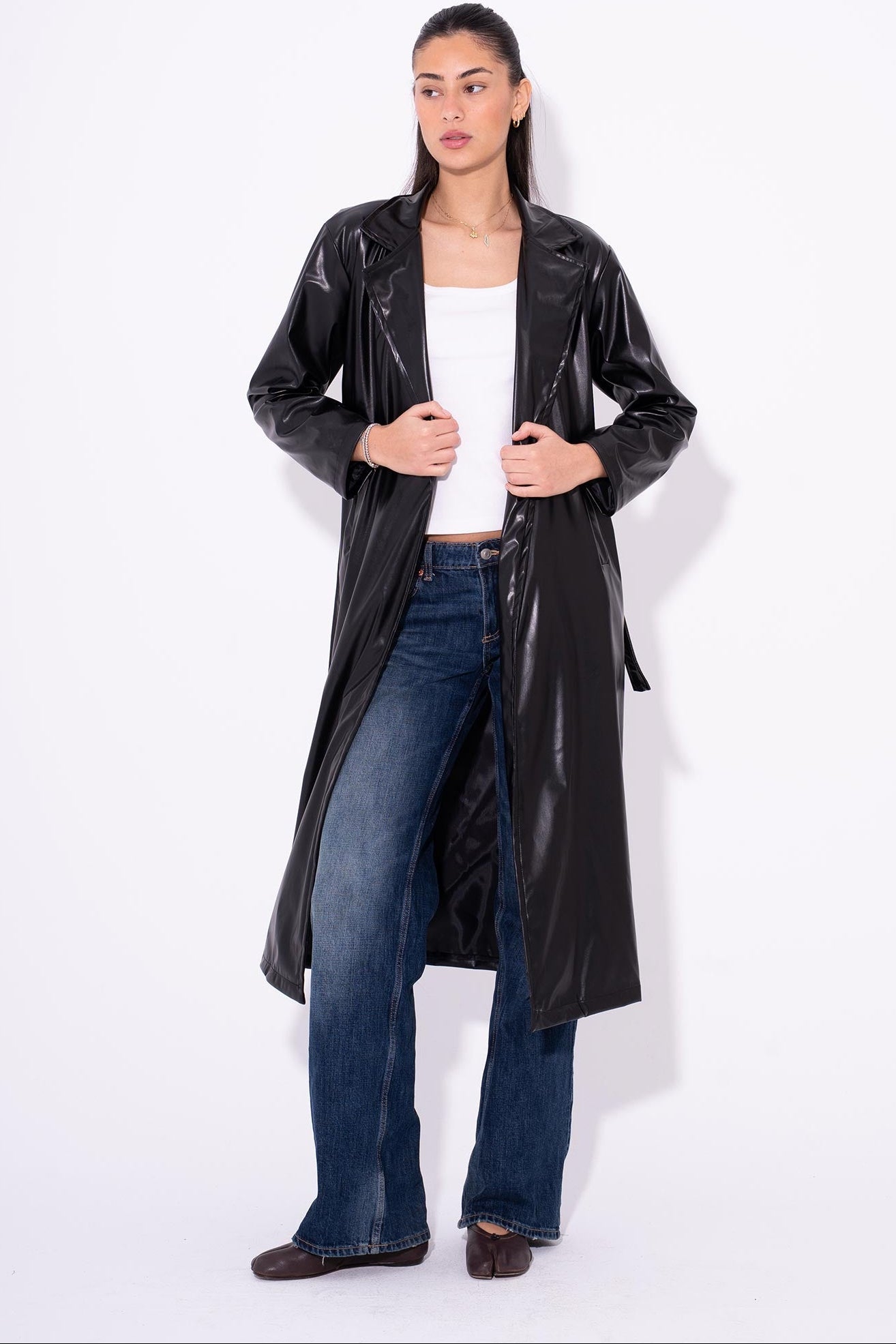 Leather Coat - Black