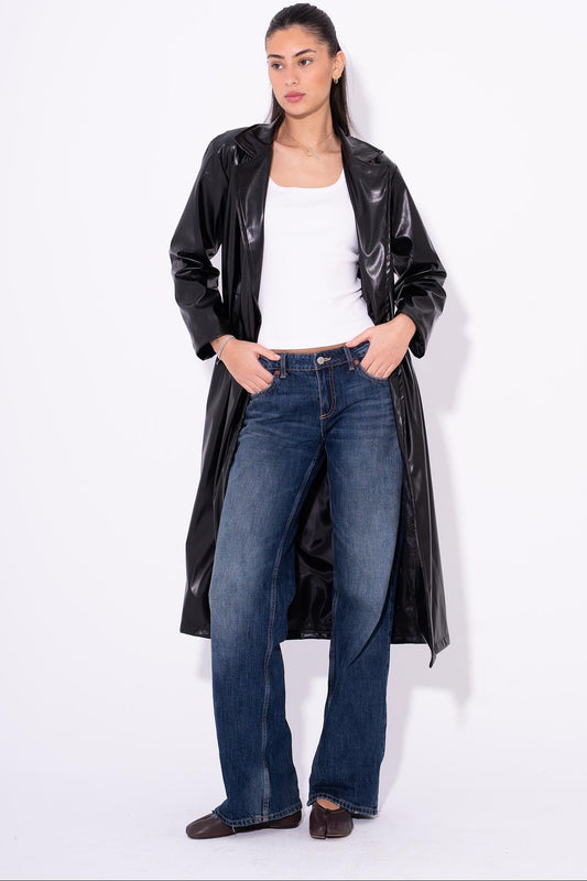 Leather Coat - Black