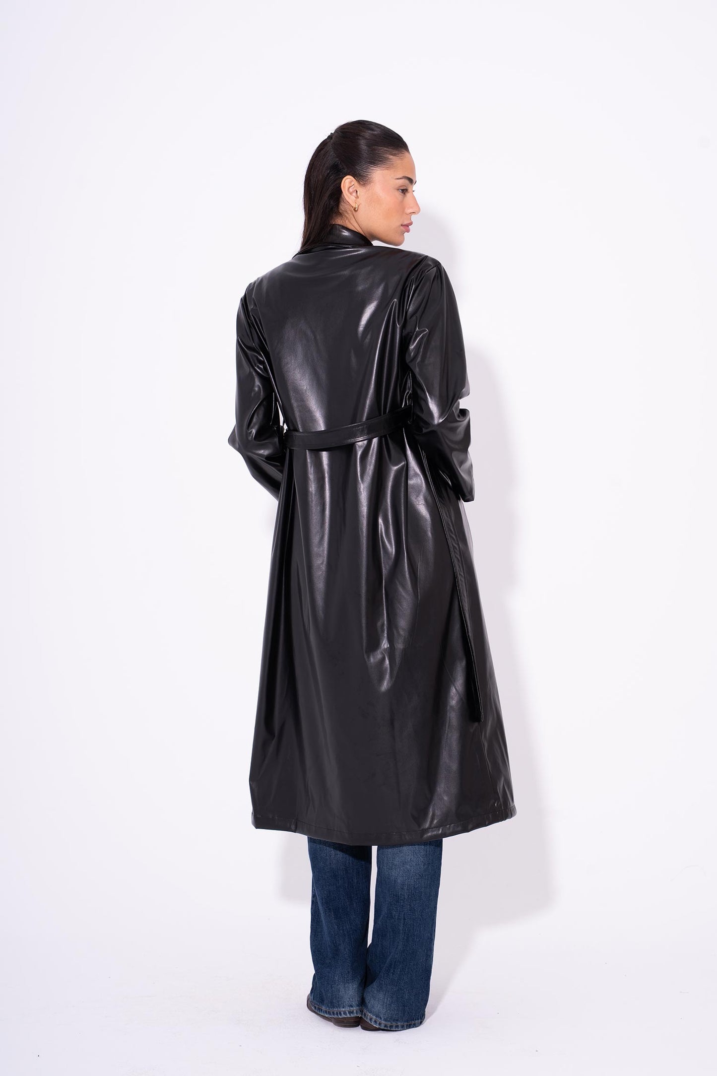 Leather Coat - Black