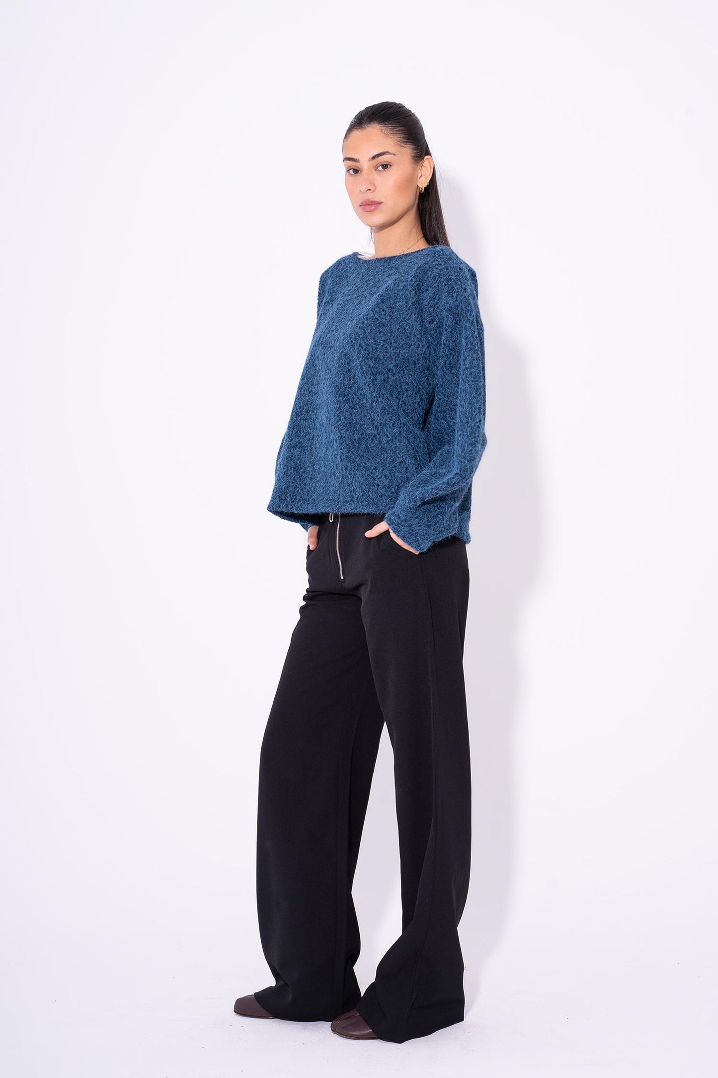 Cloud Mohair Knit Sweater - Blue