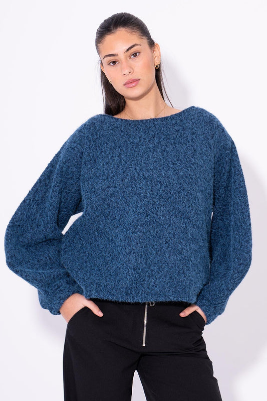 Cloud Mohair Knit Sweater - Blue
