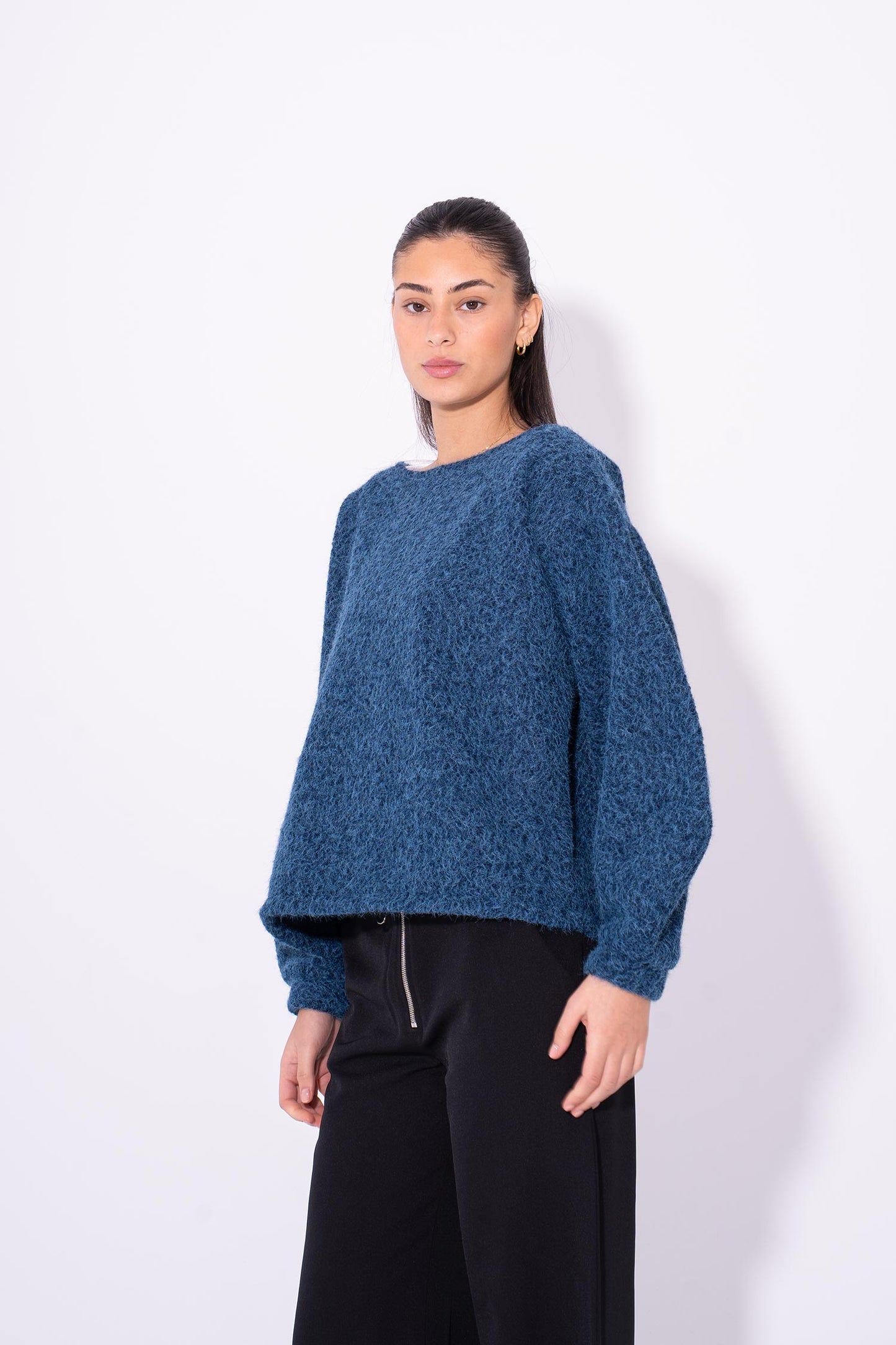 Cloud Mohair Knit Sweater - Blue