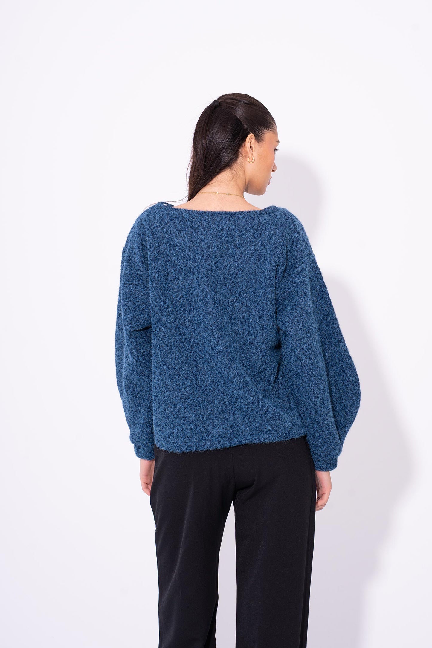 Cloud Mohair Knit Sweater - Blue