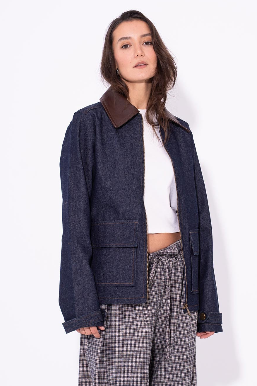 Workwear Boxy Jacket - Navy