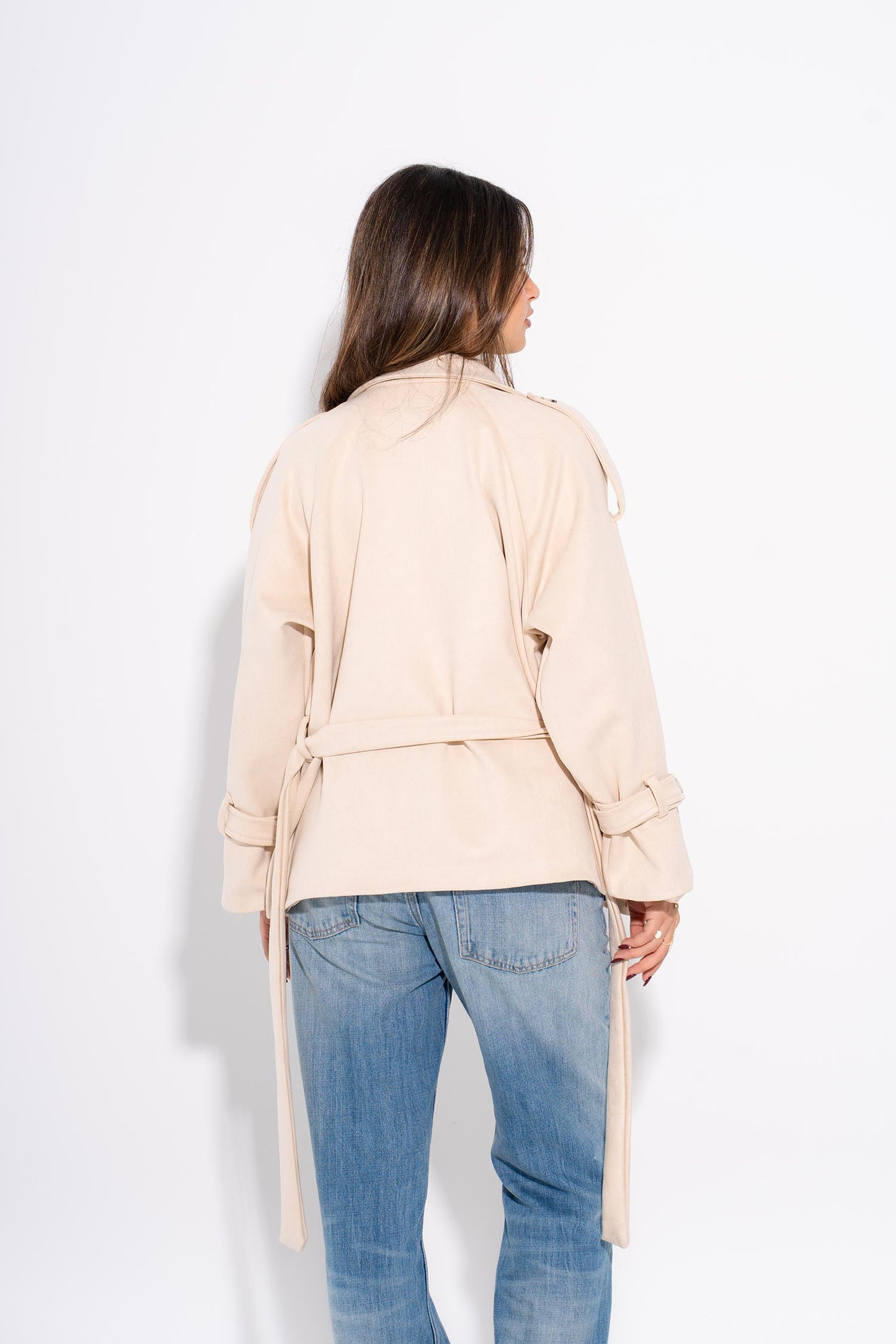 It-Girl Suede WrapJacket - Beige