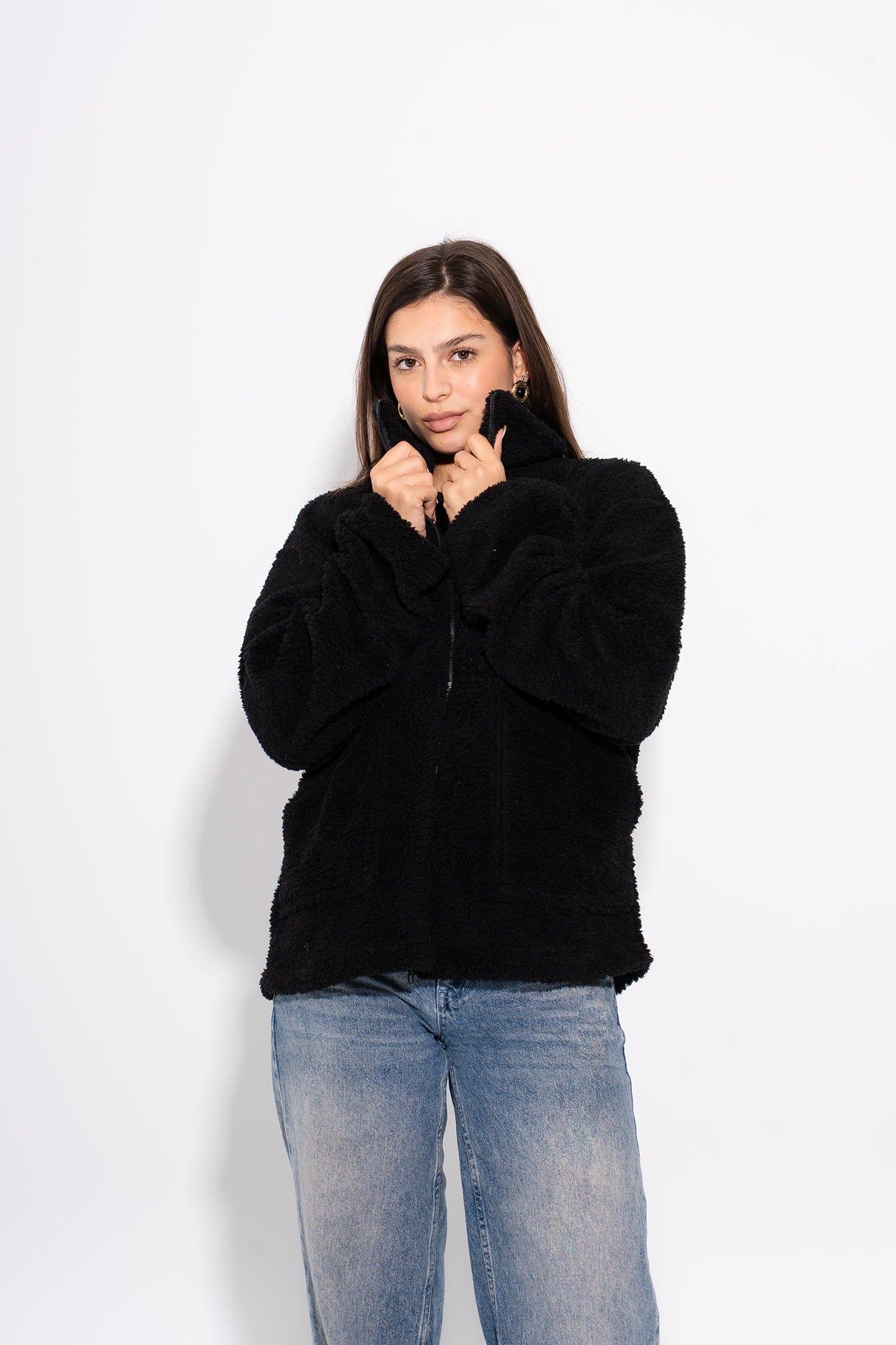 Teddy Fur Jacket - Black