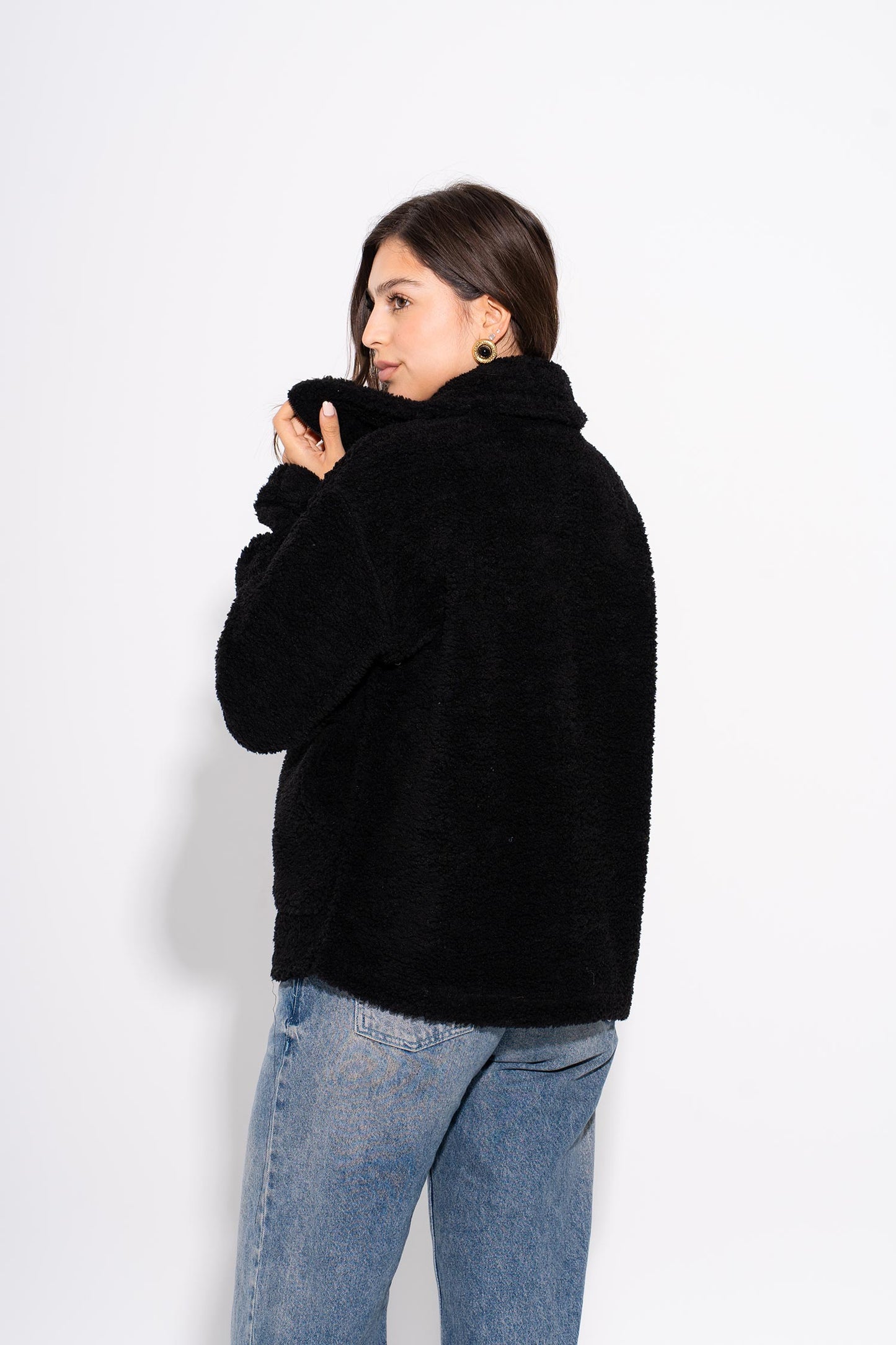 Teddy Fur Jacket - Black