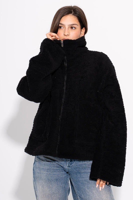 Teddy Fur Jacket - Black