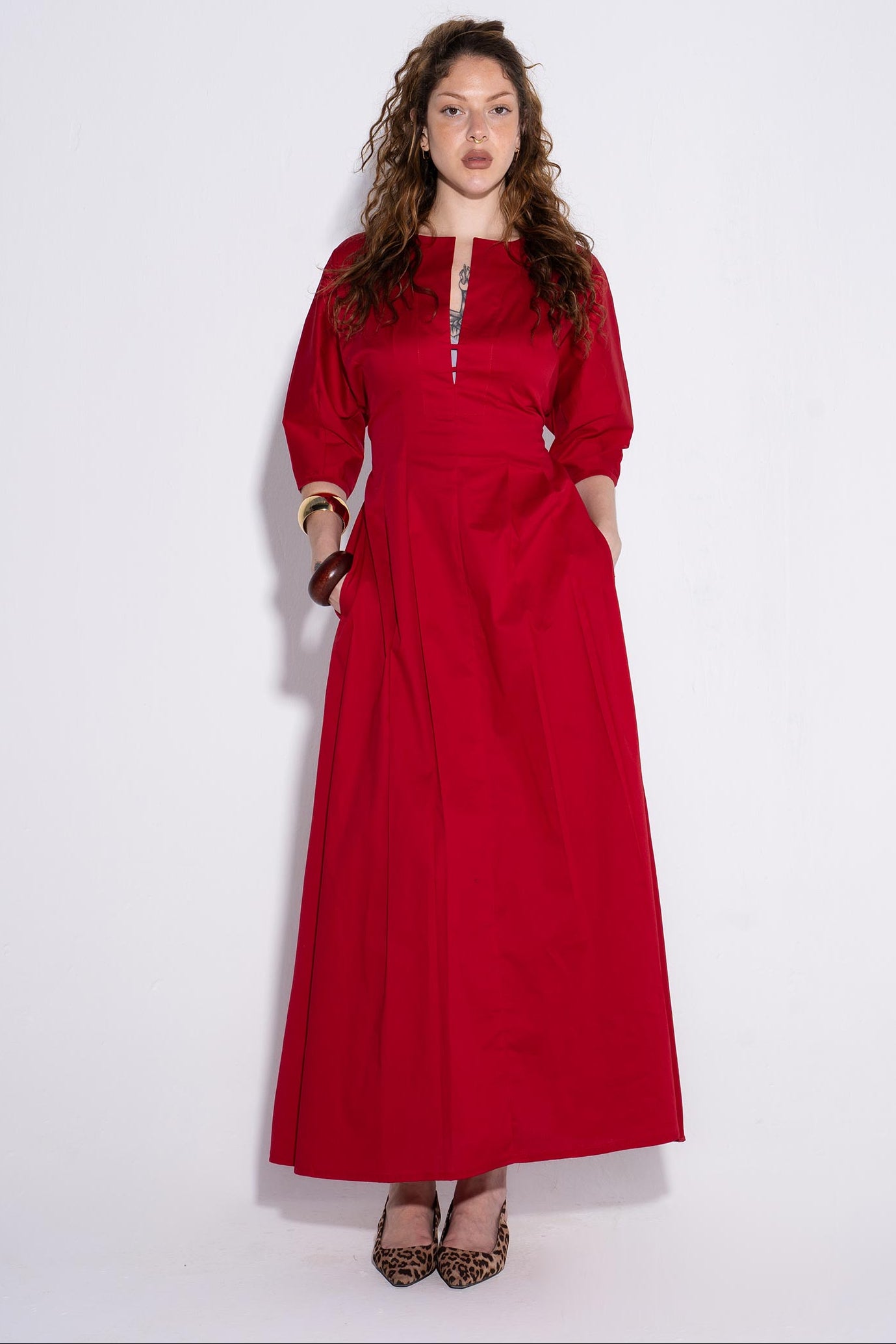 Cherry Crush Midi Dress - Red